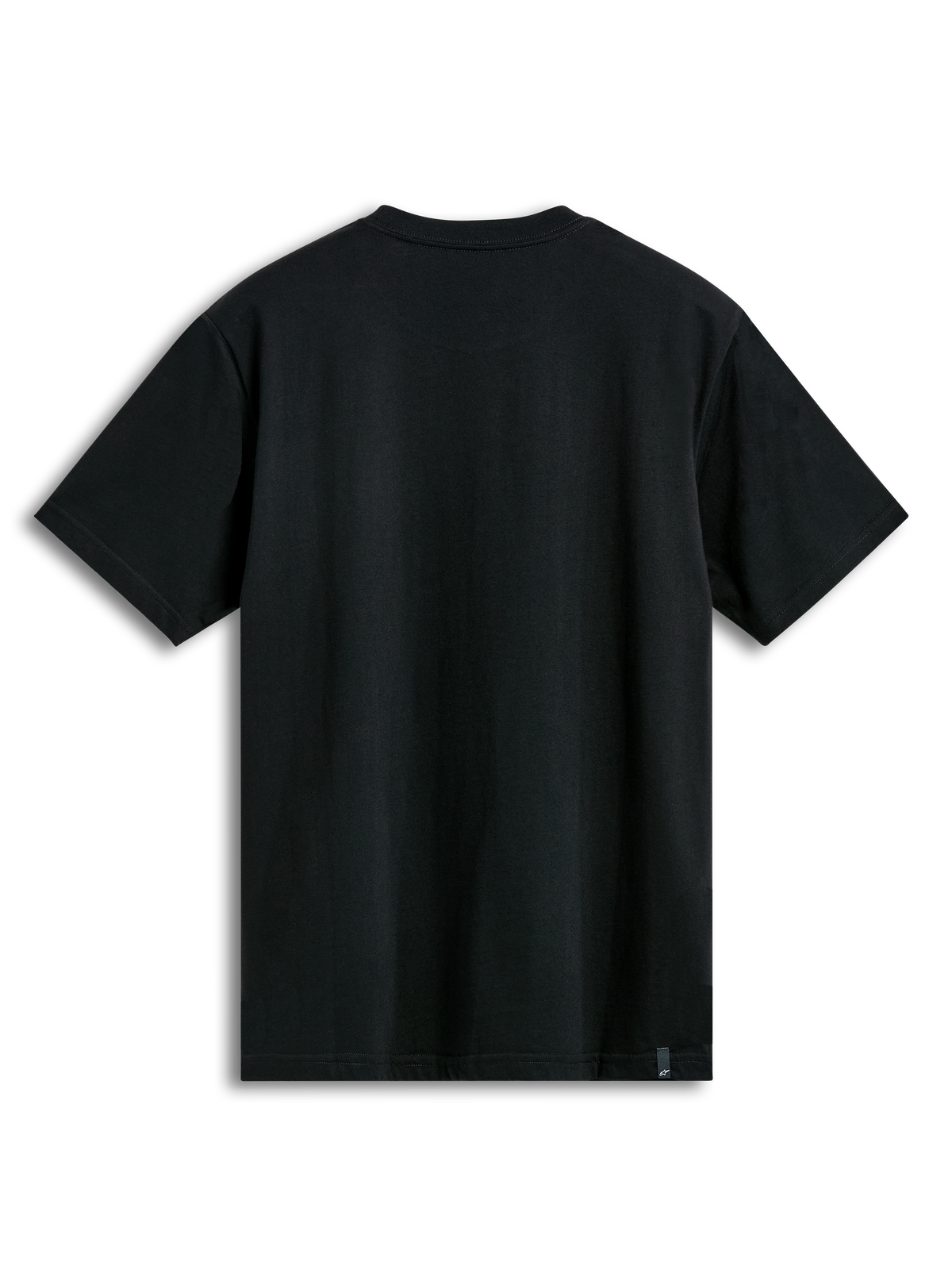 Alpinestars T-shirt Dot Carbon CSF, t-shirt de manga curta preta, vista traseira, rotulagem externa, casual sportswear