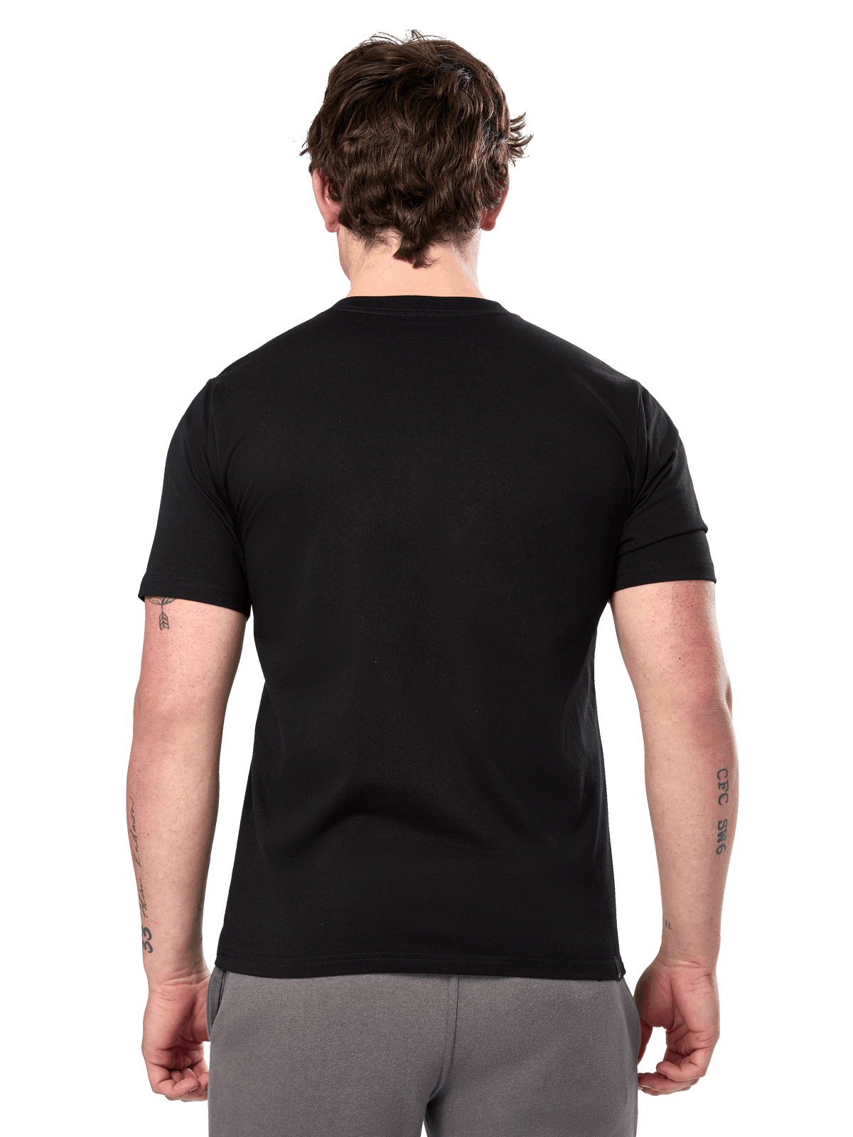 Alpinestars Prevail CSF Tee, t-shirt de manga curta, preta, vista traseira com design liso, streetwear casual de desportos motorizados