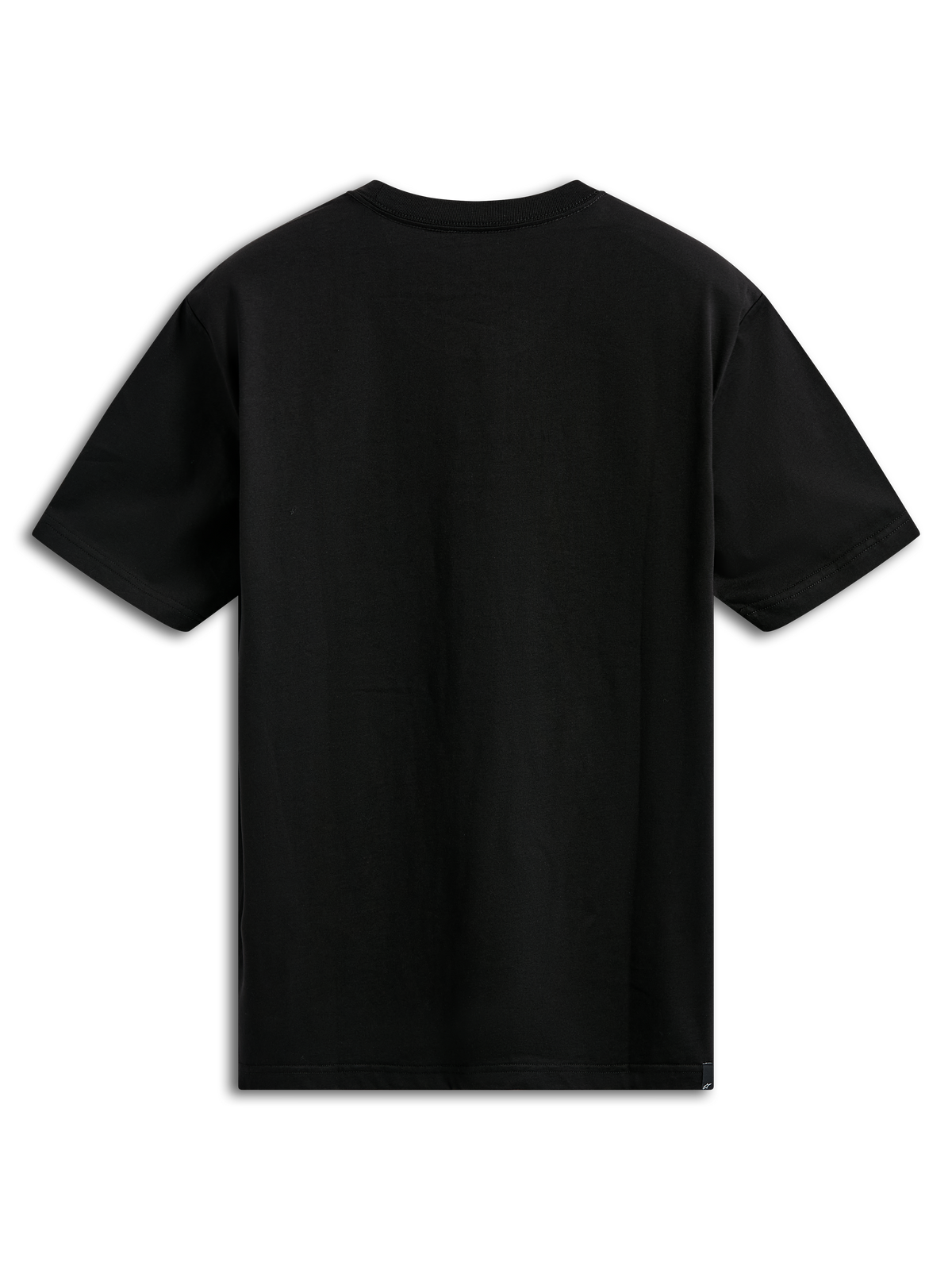 Alpinestars Noka CSF Tee, t-shirt de manga curta, preta, vista traseira, cor sólida simples, vestuário desportivo casual inspirado no motorsport