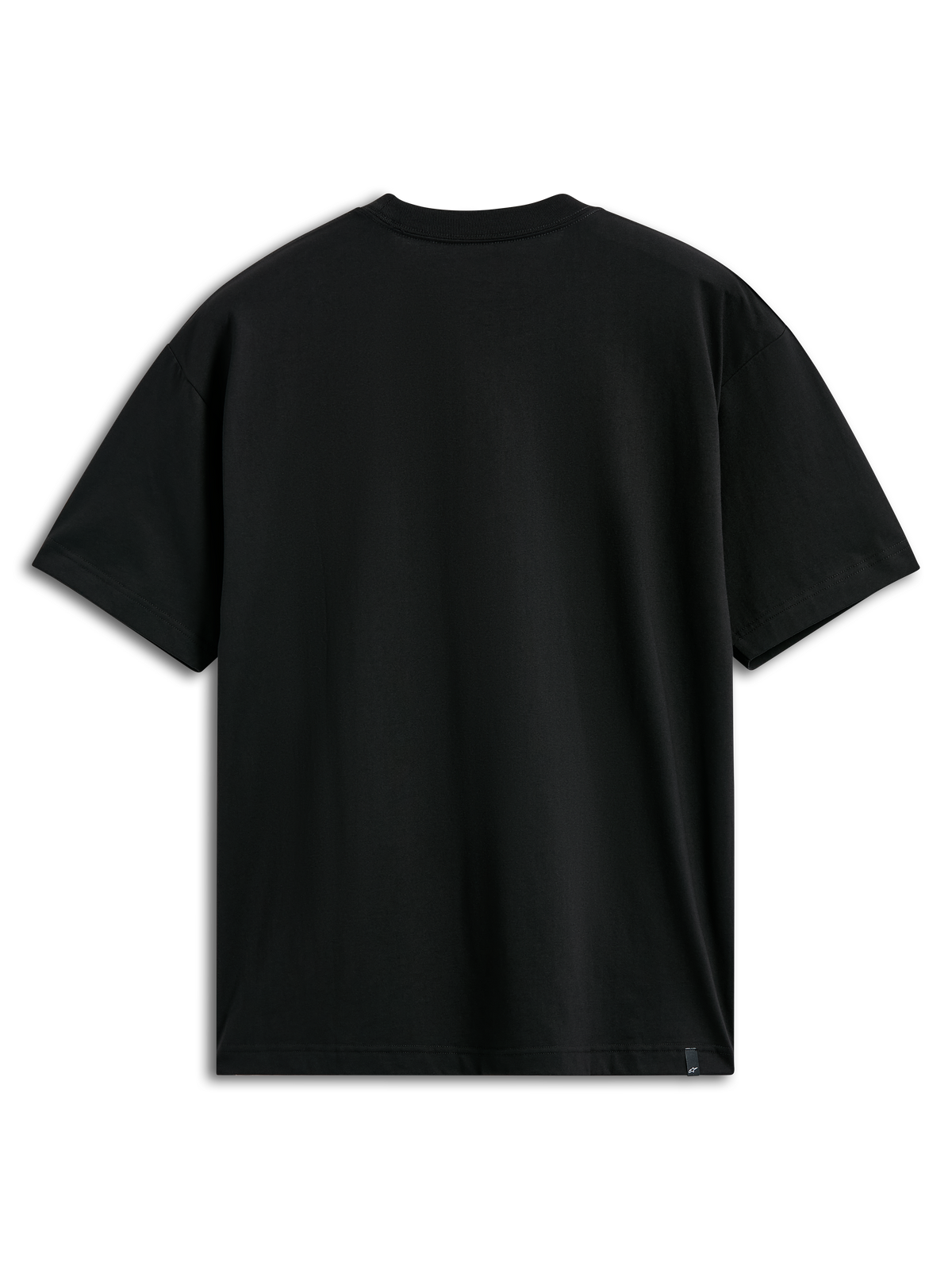 Alpinestars MX CSF Tee, Short Sleeve T-Shirt, Black, Back view, plain design with small branding label at the hem, Casual Motorsport Streetwear