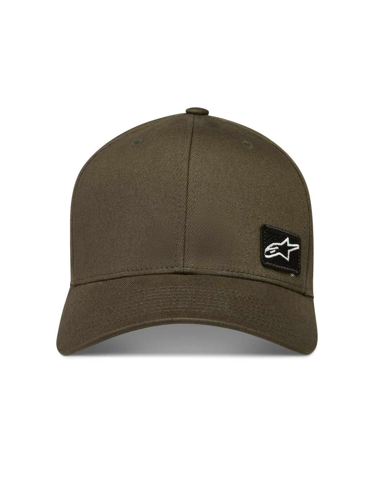 Alpinestars Pivot Chapéu, boné sportswear lifestyle, verde militar, tecido de sarja com aba curva e logótipo Astars lateral