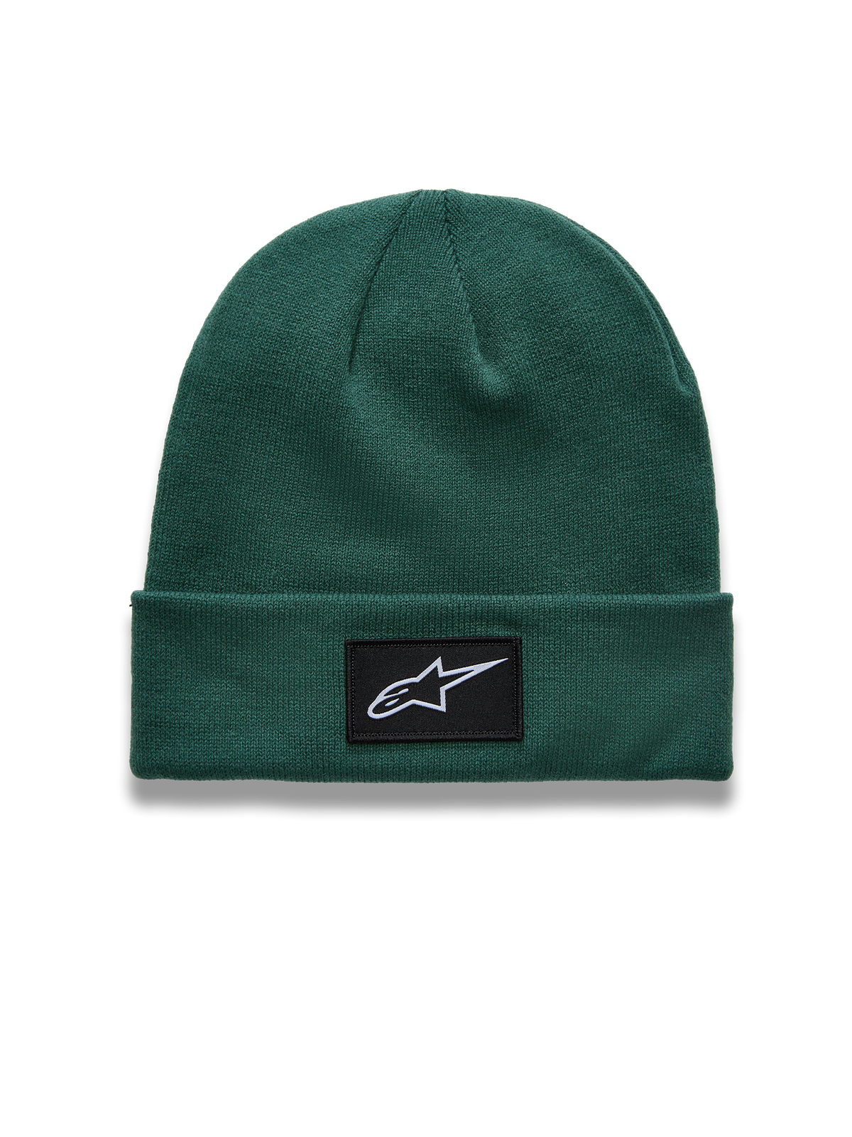 Alpinestars Augment Cuff, gorro de malha jersey verde para sportswear com patch de logótipo Astars preto na dobra