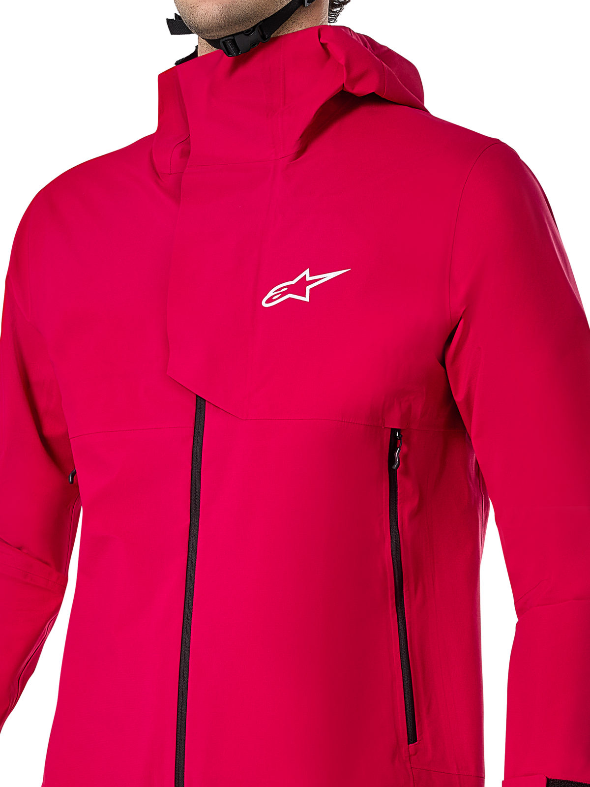 Alpinestars A-Dura Elite Waterproof Jacket, casaco de chuva para MTB, Vermelho Fluo, construção técnica ripstop de 3 camadas com capuz para usar sobre o capacete e aba frontal contra tempestades, equipamento de ciclismo de alto desempenho para trilhos em todas as condições meteorológicas