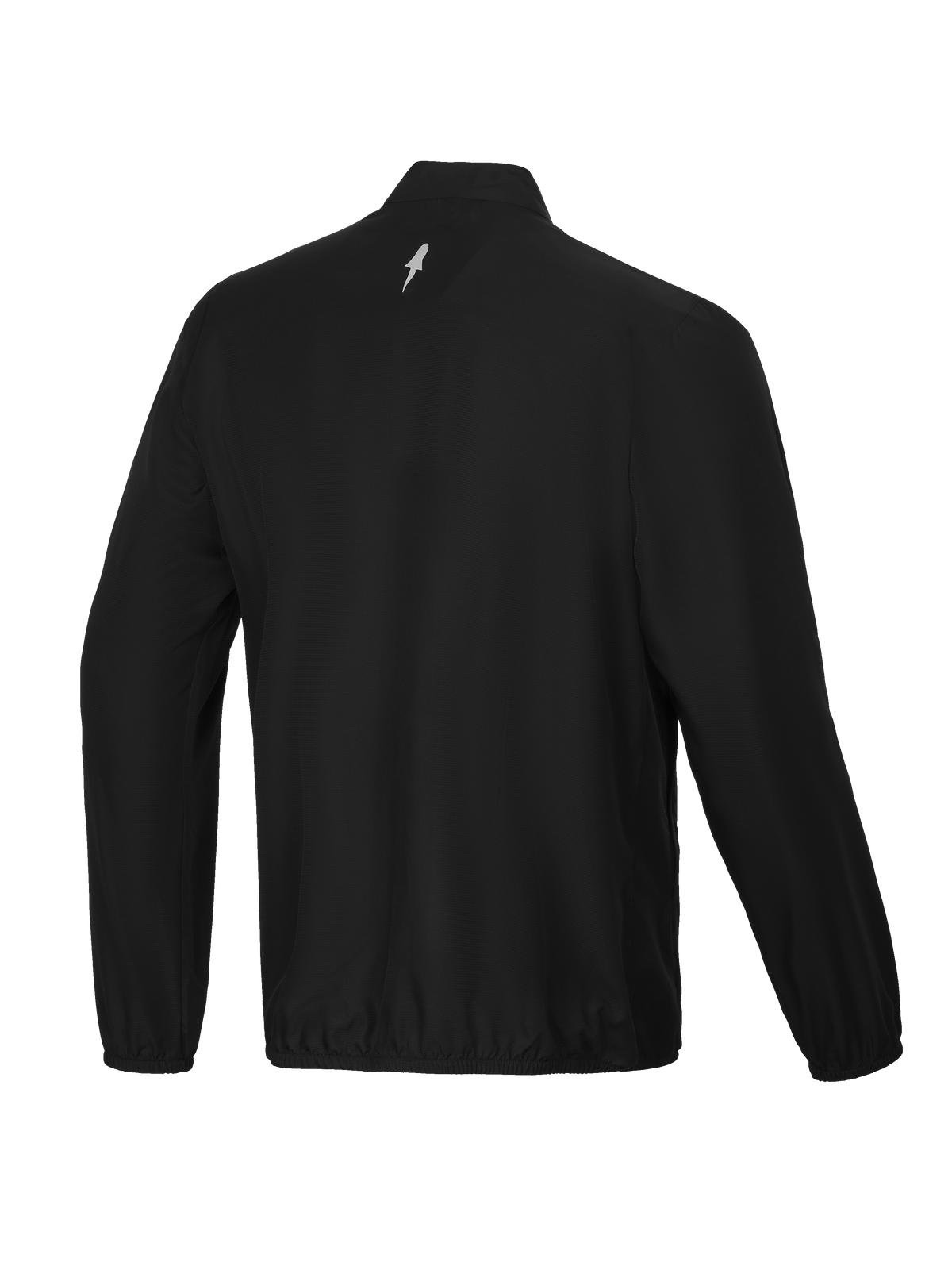 Alpinestars Jaqueta Corta-Vento A-Aria, casaco de ciclismo e MTB para homem, preto, vista traseira com gola alta e logótipo refletor