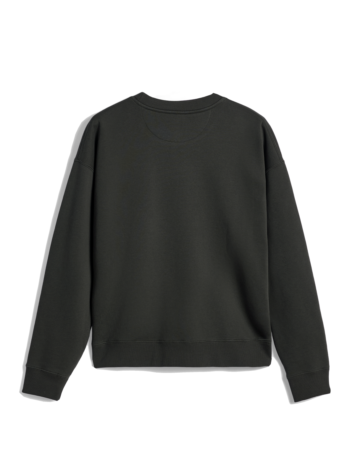 Alpinestars Essentials Ageless Crew, sweatshirt de gola redonda, preto, vista traseira mostrando gola, punhos e bainha canelados, fleece compacto premium, streetwear casual
