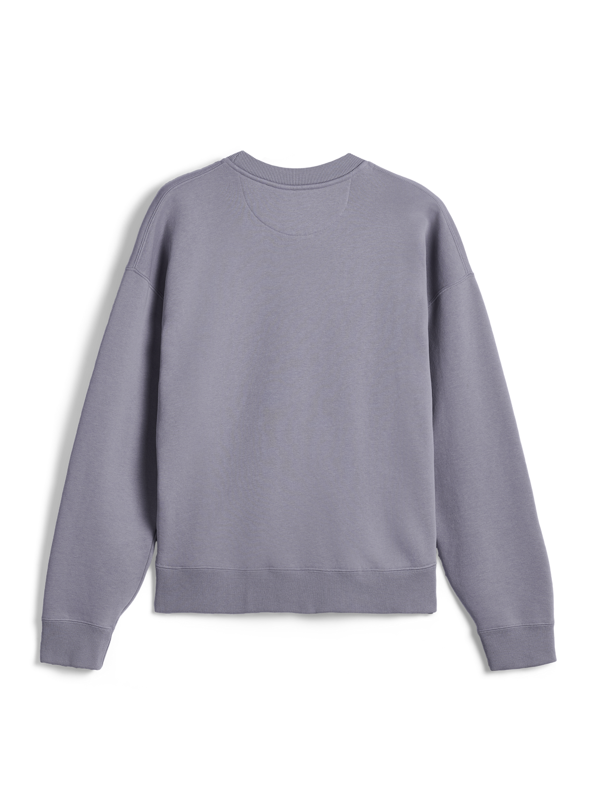 Alpinestars Essentials Ageless Crew, vista traseira, sweatshirt de gola redonda prateada, fleece compacto premium, gola, punhos e bainha canelados, roupa desportiva casual para uso fora da moto