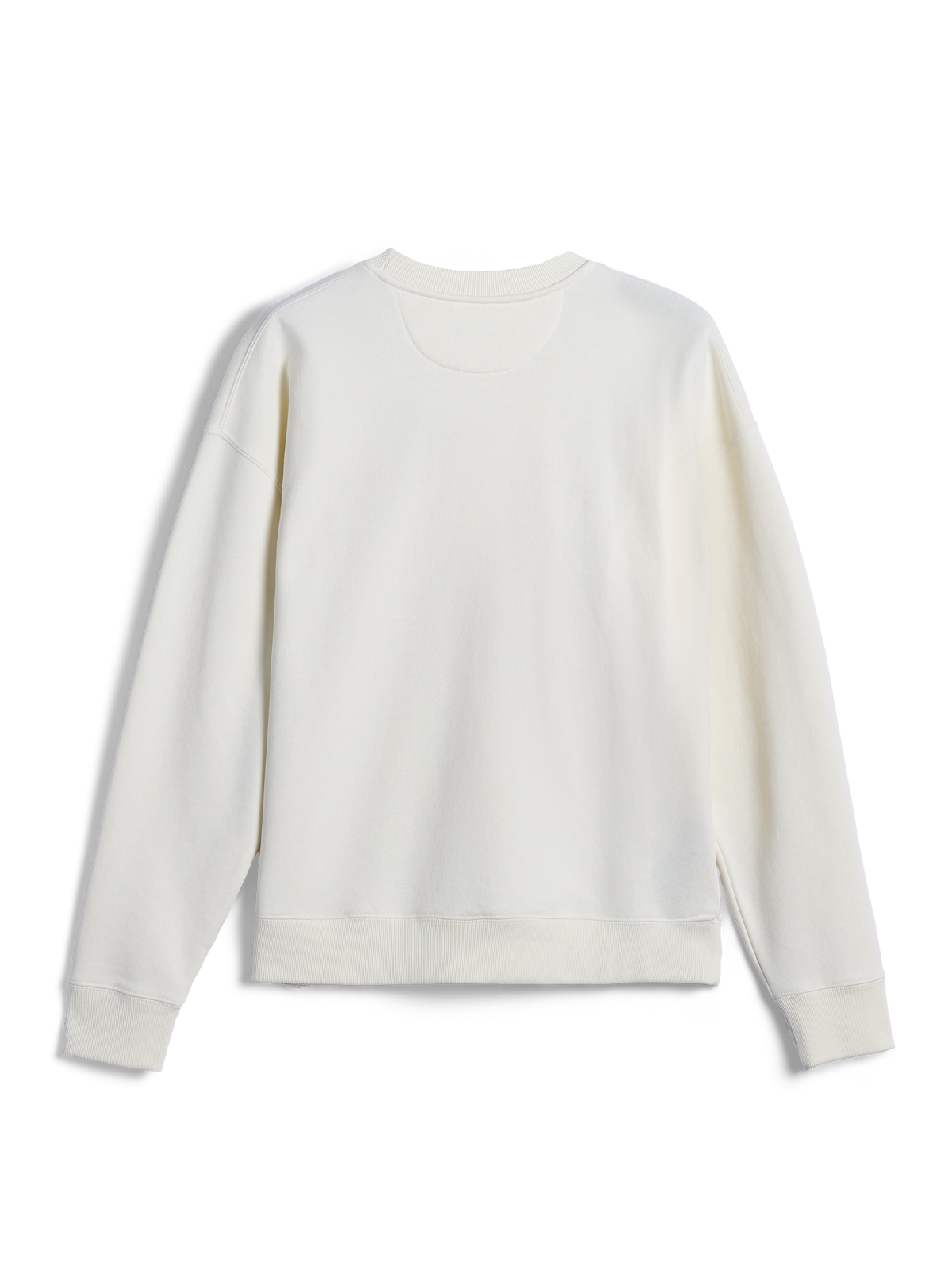 Alpinestars Essentials Ageless Crew, sweatshirt de gola redonda, Off White, vista traseira mostrando design liso com punhos e bainha canelados, streetwear casual inspirado no desporto motorizado