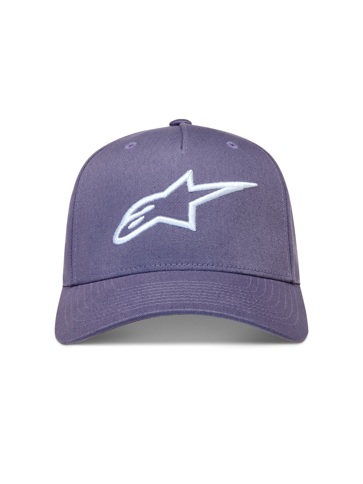 Alpinestars Ageless Snapback, boné roxo com logótipo Astars bordado em 3D branco e coroa estruturada em sarja.