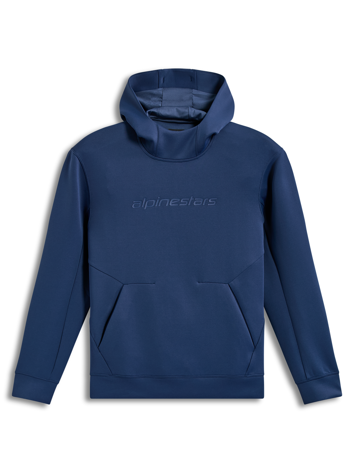 Alpinestars Datrix Hoodie, camisola com capuz azul em fleece tri-blend, logótipo tonal no peito e capuz forrado em malha.
