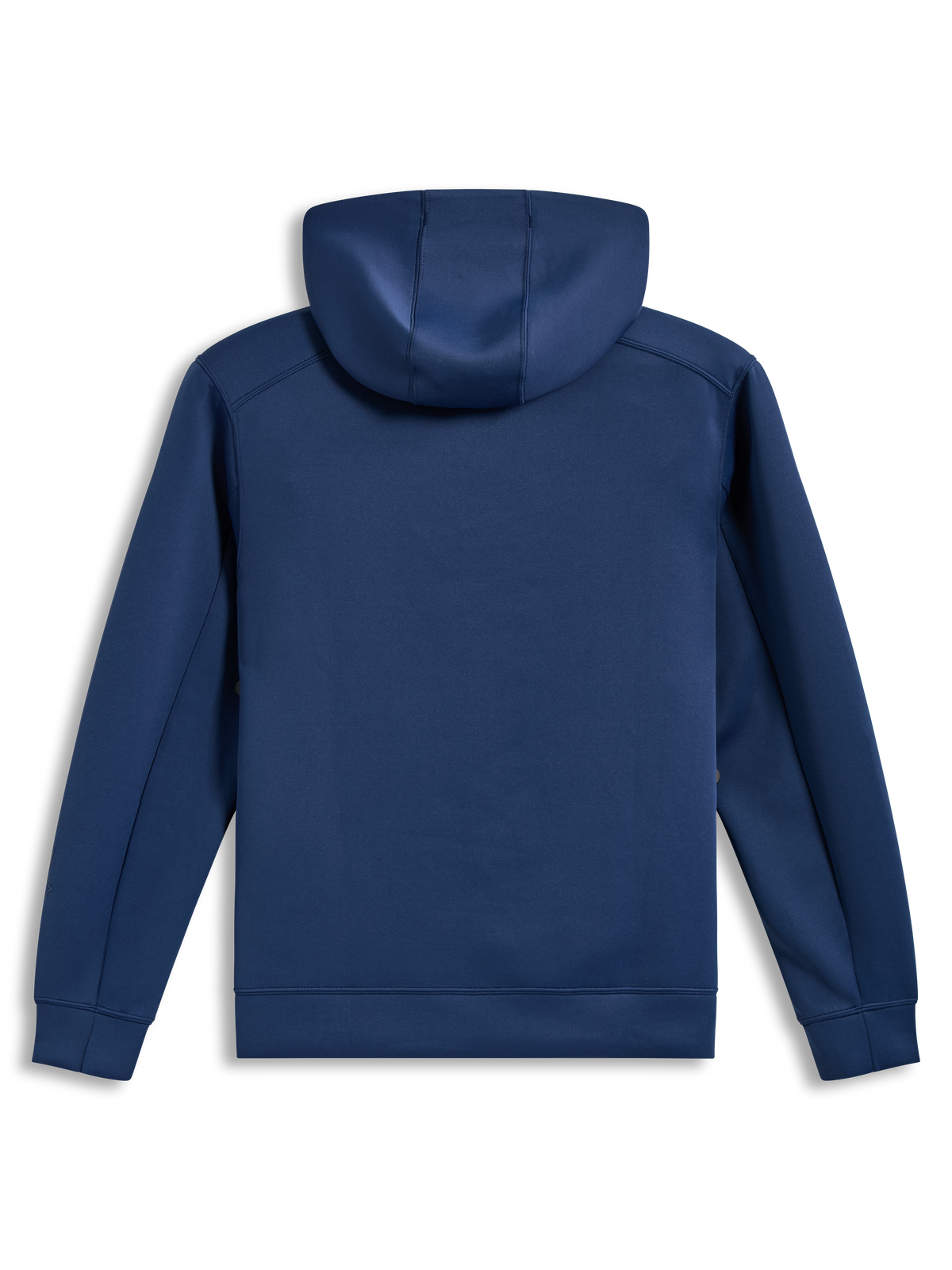 Alpinestars Datrix Hoodie, camisola com capuz em fleece de face dupla, azul, vista traseira com capuz forrado em malha, estilo casual de sportswear
