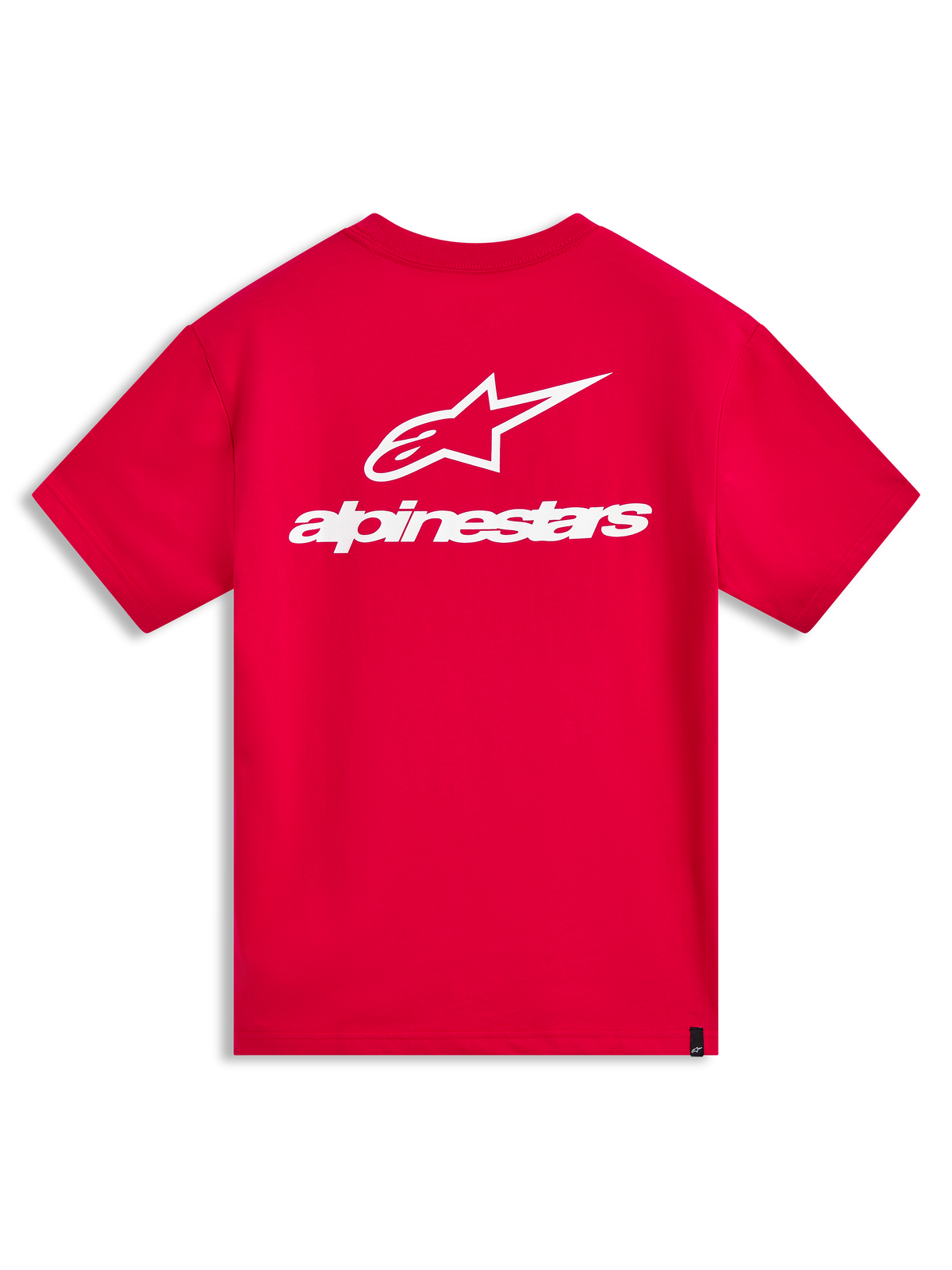 Alpinestars Combo Back CSF Tee, t-shirt de manga curta vermelha, vista traseira com logótipo Astars branco, casual sportswear