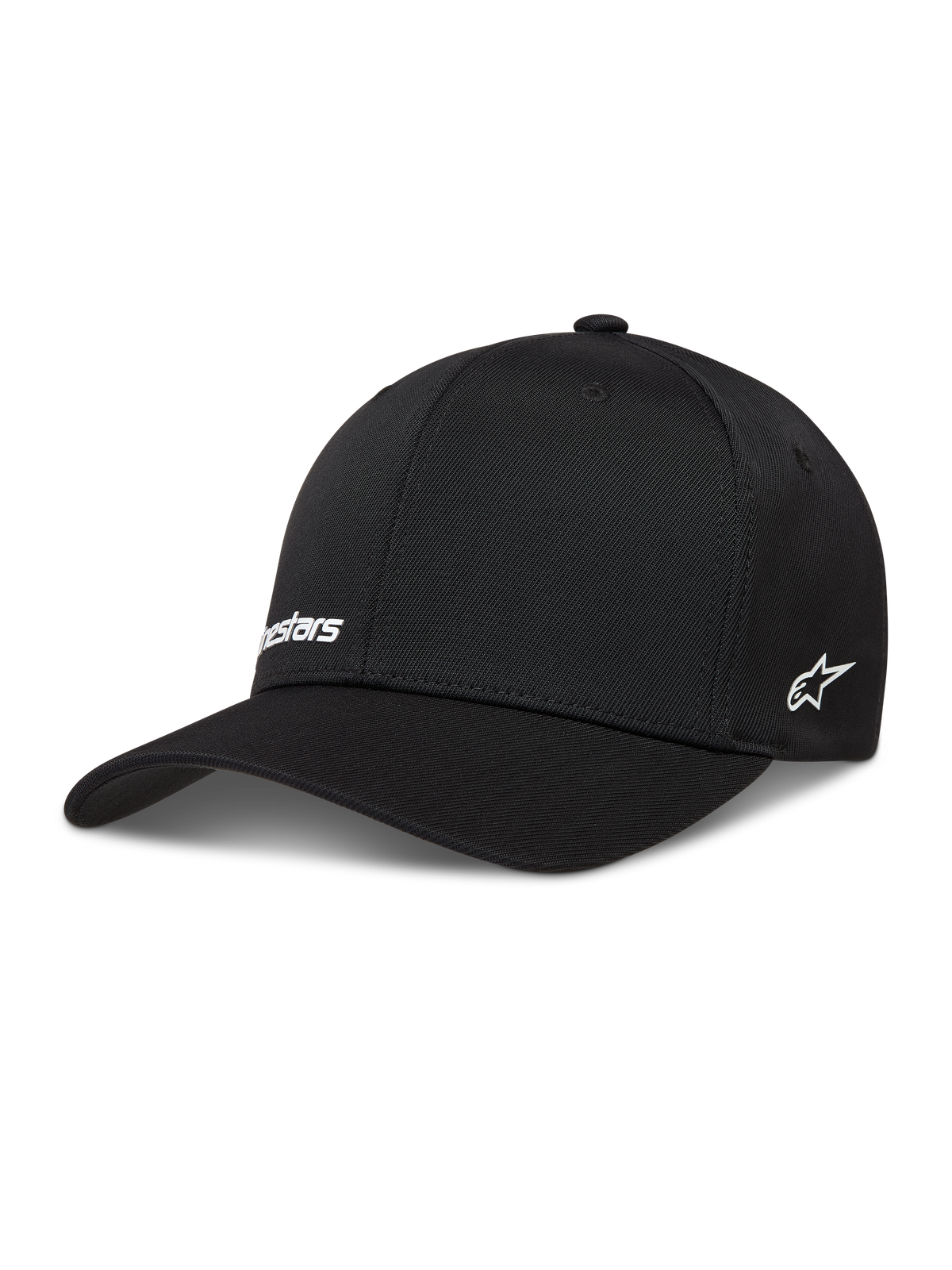 Alpinestars Points Chapéu, boné desportivo em nylon tactel preto com logótipos brancos e ajuste flexível.