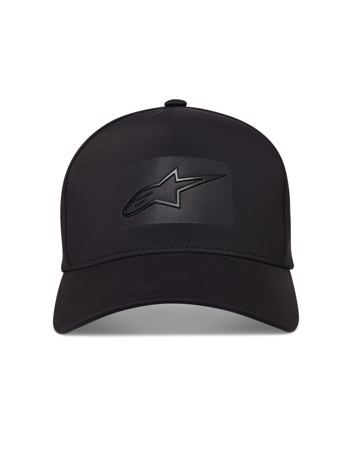 Alpinestars Algo Perf Adjustable Chapéu, boné sportswear preto com coroa estruturada, aba curva e logótipo Astars sónico.