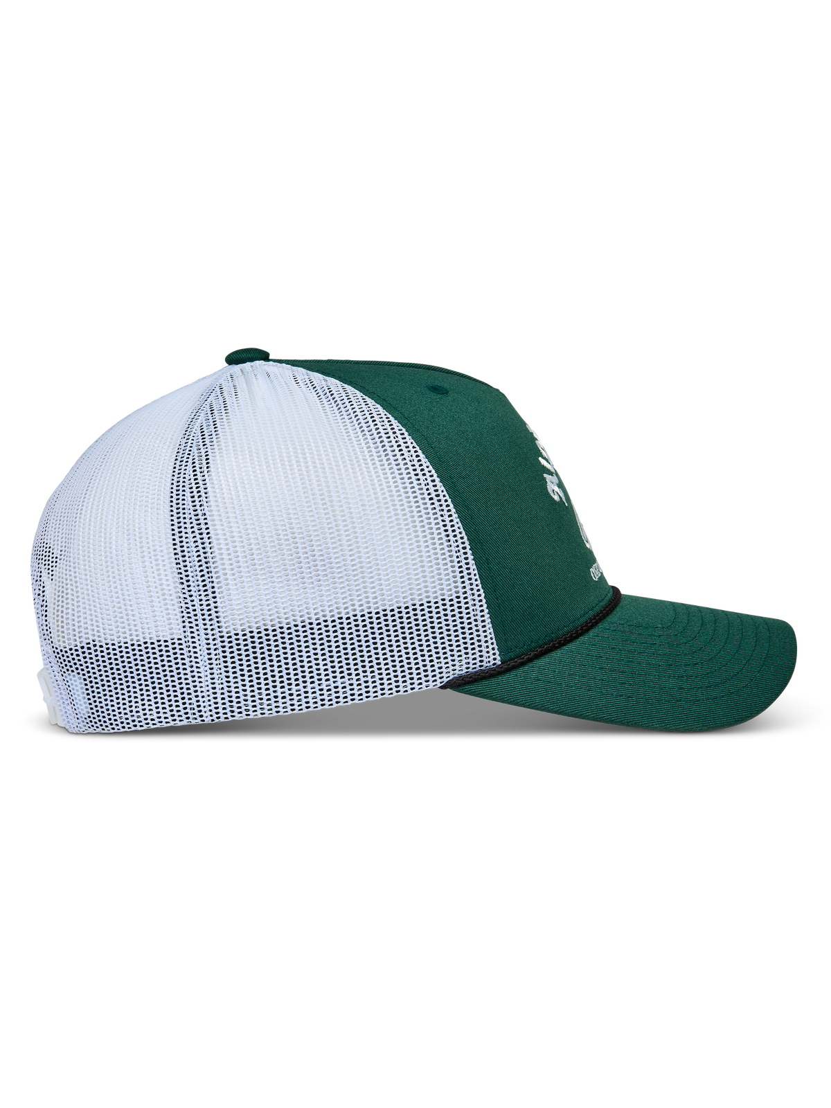 Alpinestars Baron boné trucker, boné de sportswear verde e branco com aba curva e malha traseira respirável.