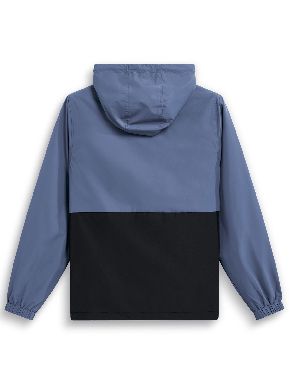 Casaco Corta-Vento Speeder da Alpinestars, vista traseira, azul ardósia e preto, design com blocos de cor com capuz, punhos elásticos, vestuário desportivo casual leve