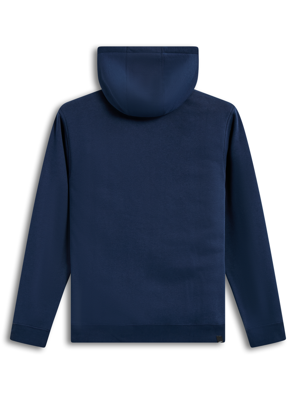 Alpinestars Ageless V3 Hoodie, camisola com capuz em fleece azul-marinho, vista traseira com bainha canelada.