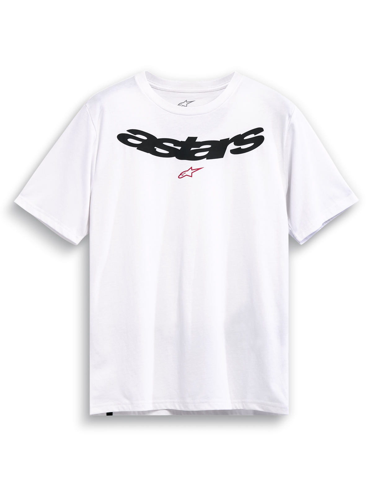 Alpinestars T-shirt Elliptic CSF, t-shirt de manga curta branca com logótipo arched astars preto e gráfico vermelho no peito, casual sportswear