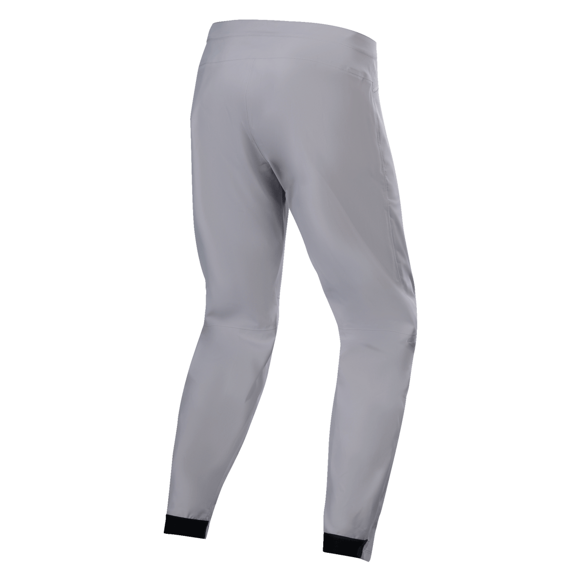 Alpinestars A-Dura Waterproof Pants, calças de BTT, cinzento titânio, vista traseira, pernas afuniladas com punhos elásticos pretos, design técnico minimalista para mountain bike