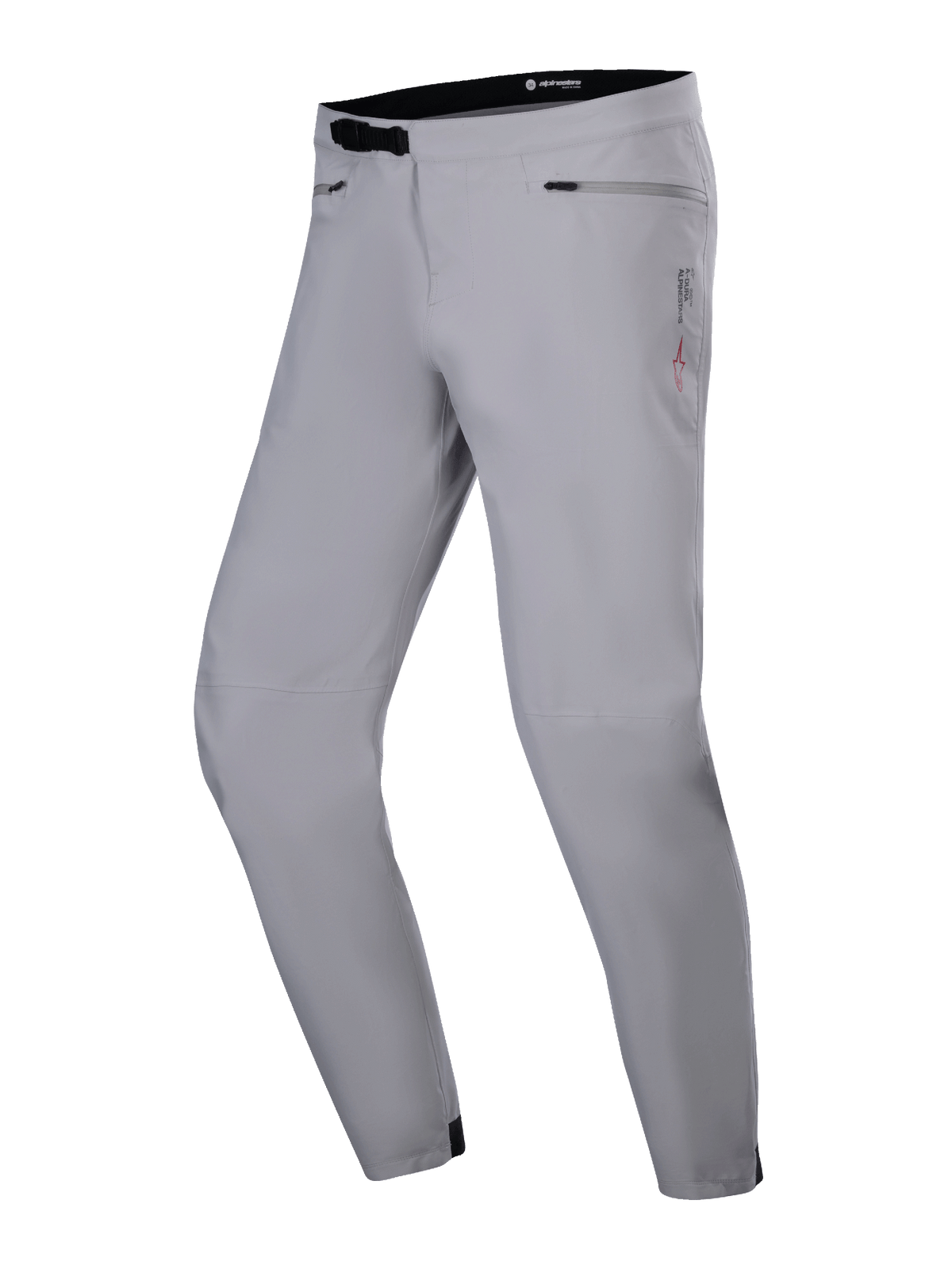 Alpinestars A-Dura Waterproof Pants, calças de BTT, cinza titanium, com fecho de catraca preto na cintura, bolsos com fecho de correr e perna afunilada, design impermeável durável para a prática de BTT