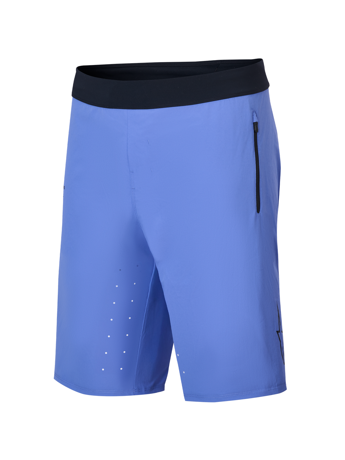 Alpinestars A-Aria Lite Short, calções de mountain bike, Baja Blue, com cintura preta ultra macia, bolso lateral vertical com fecho de correr, perfurações a laser na parte interna da coxa e um corte leve de alto desempenho para trilhos.