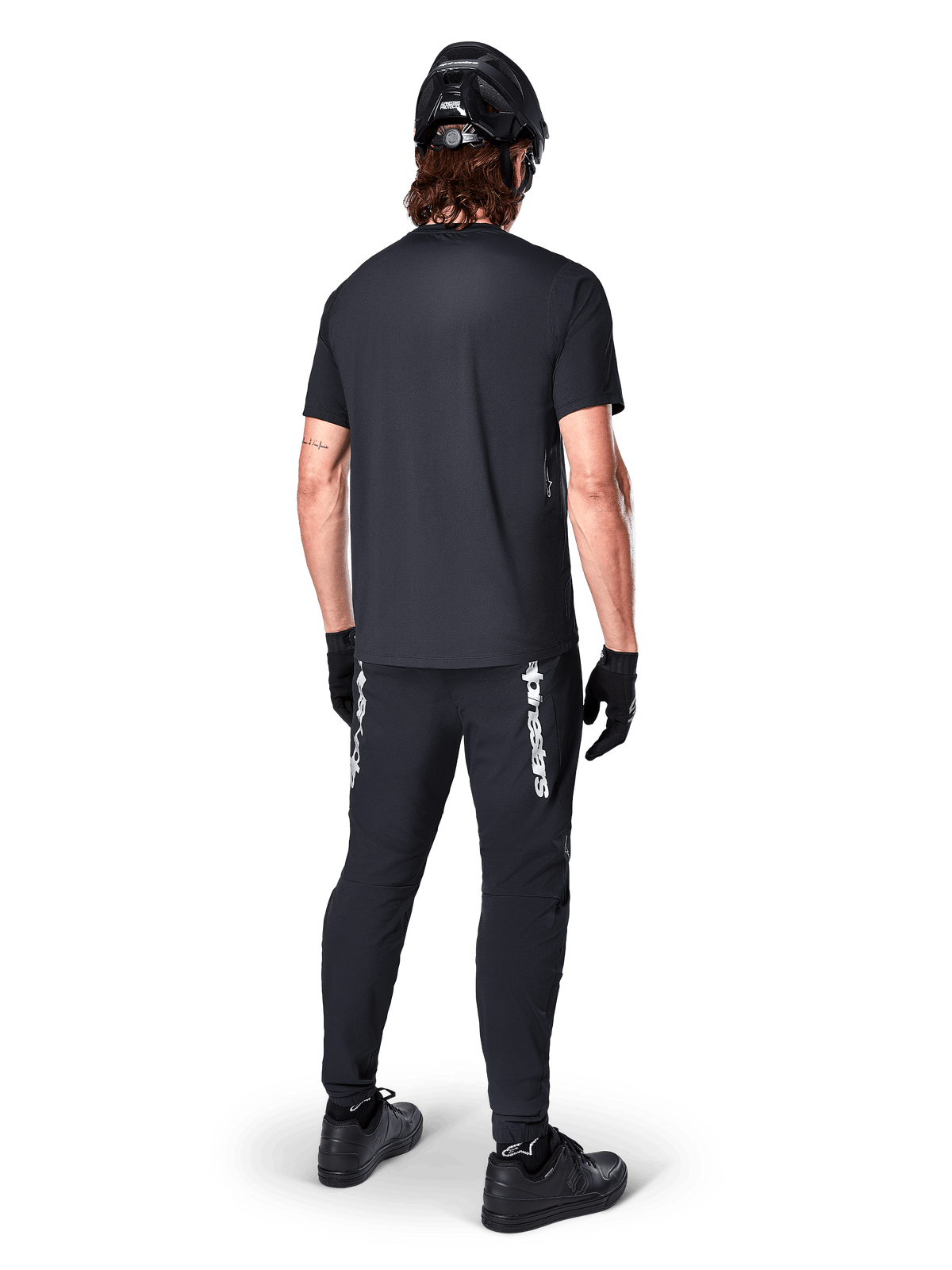 Alpinestars Camisola A-Dura Switch, camisola de manga curta para MTB, homem, preta, vista traseira, vestuário para trilhos