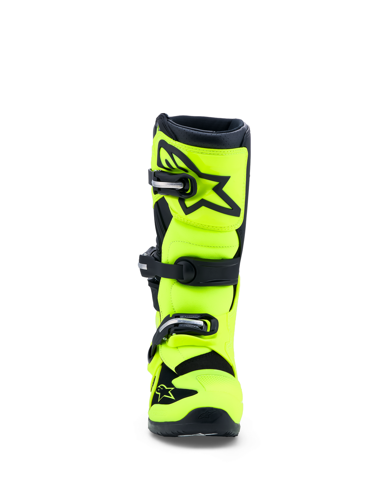 Alpinestars Botas Tech 7S Jovem, botas de motocross para juventude, amarelo florescente e preto, certificadas CE com proteção de canela em TPU