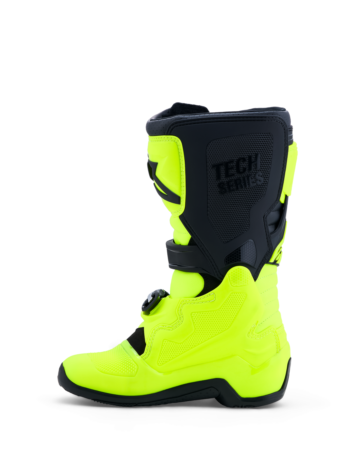 Alpinestars Botas Tech 7S Jovem, botas de motocross para juventude, amarelo fluo e preto, com proteção em TPU, certificadas CE