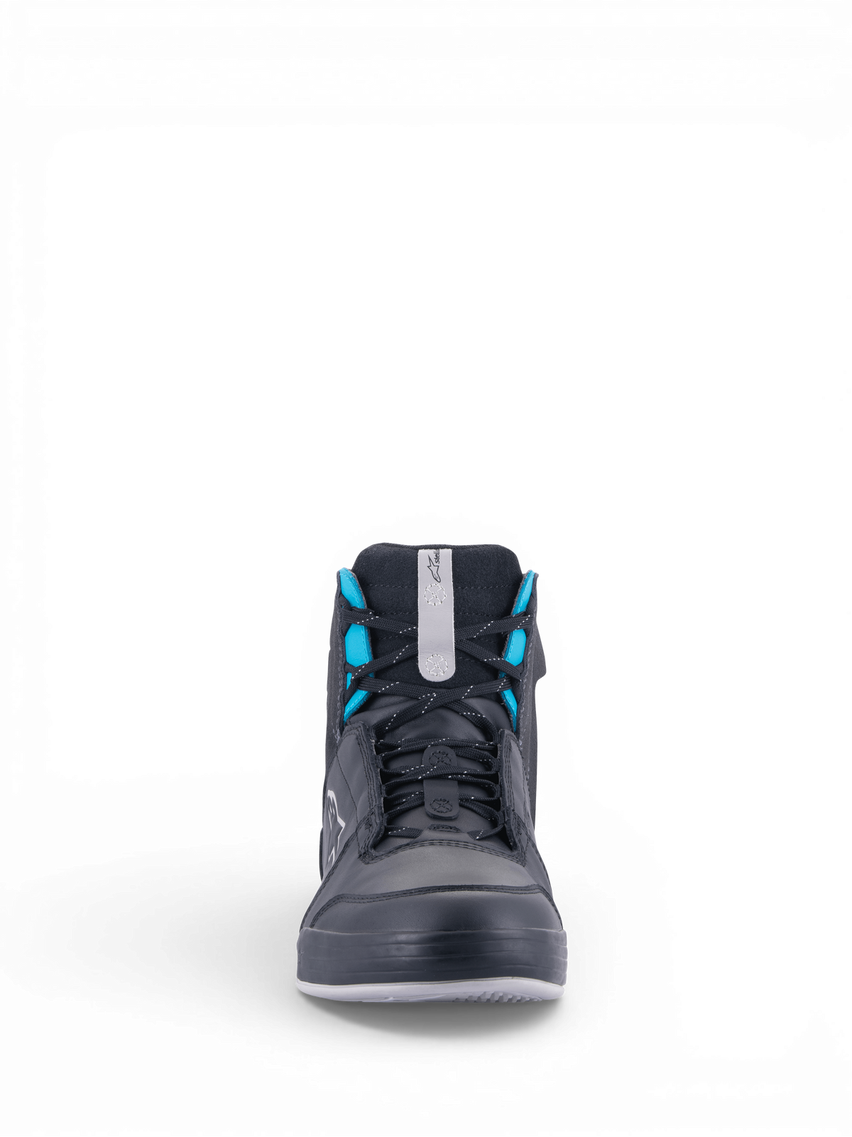 Alpinestars Chrome Drystar, sapatos de moto urbanos para mulher, pretos e turquesa, impermeáveis, construção em couro.