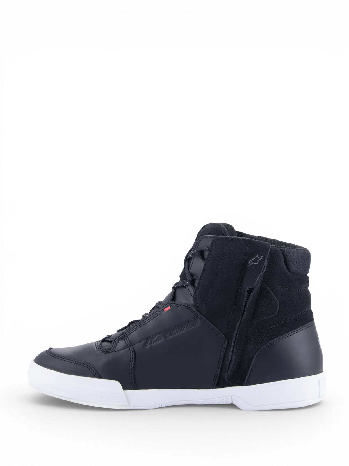 Alpinestars Stella Chrome Drystar, sapatos de moto urbanos para mulher, pretos e brancos, membrana impermeável, couro e camurça, certificados CE