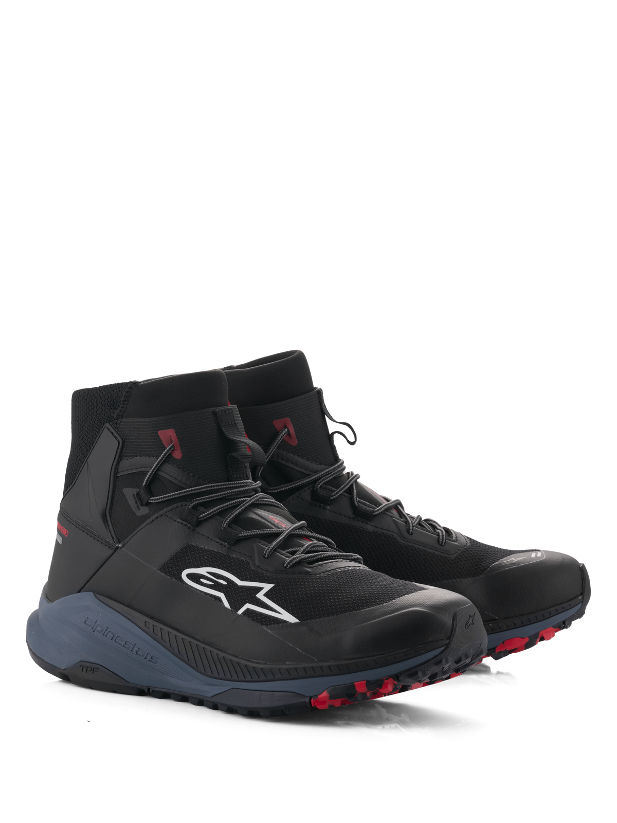 Alpinestars Speedforce XR, sapatos de moto urbanos para homem, pretos e vermelhos, proteção em TPU e certificados CE.