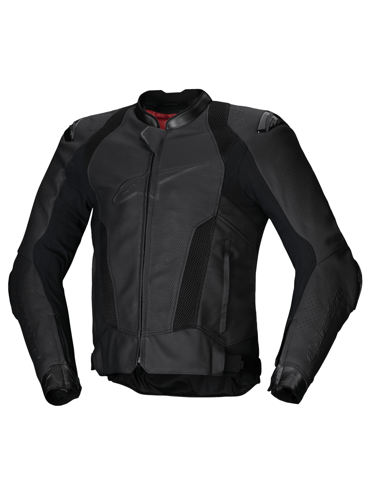 Alpinestars Jaqueta De Couro Missile V3 Airflow, blusão de moto para corrida para homem, preto, perfurado, construção em couro bovino premium, compatível com Tech-Air