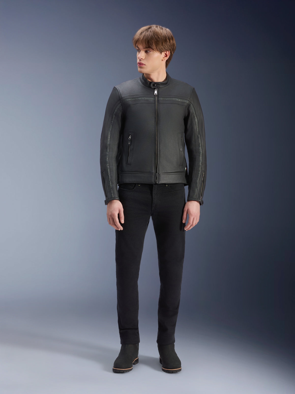 Alpinestars Dyno Leather Jacket, casaco de couro preto para homem, estilo heritage, certificado CE e pronto para Tech-Air.