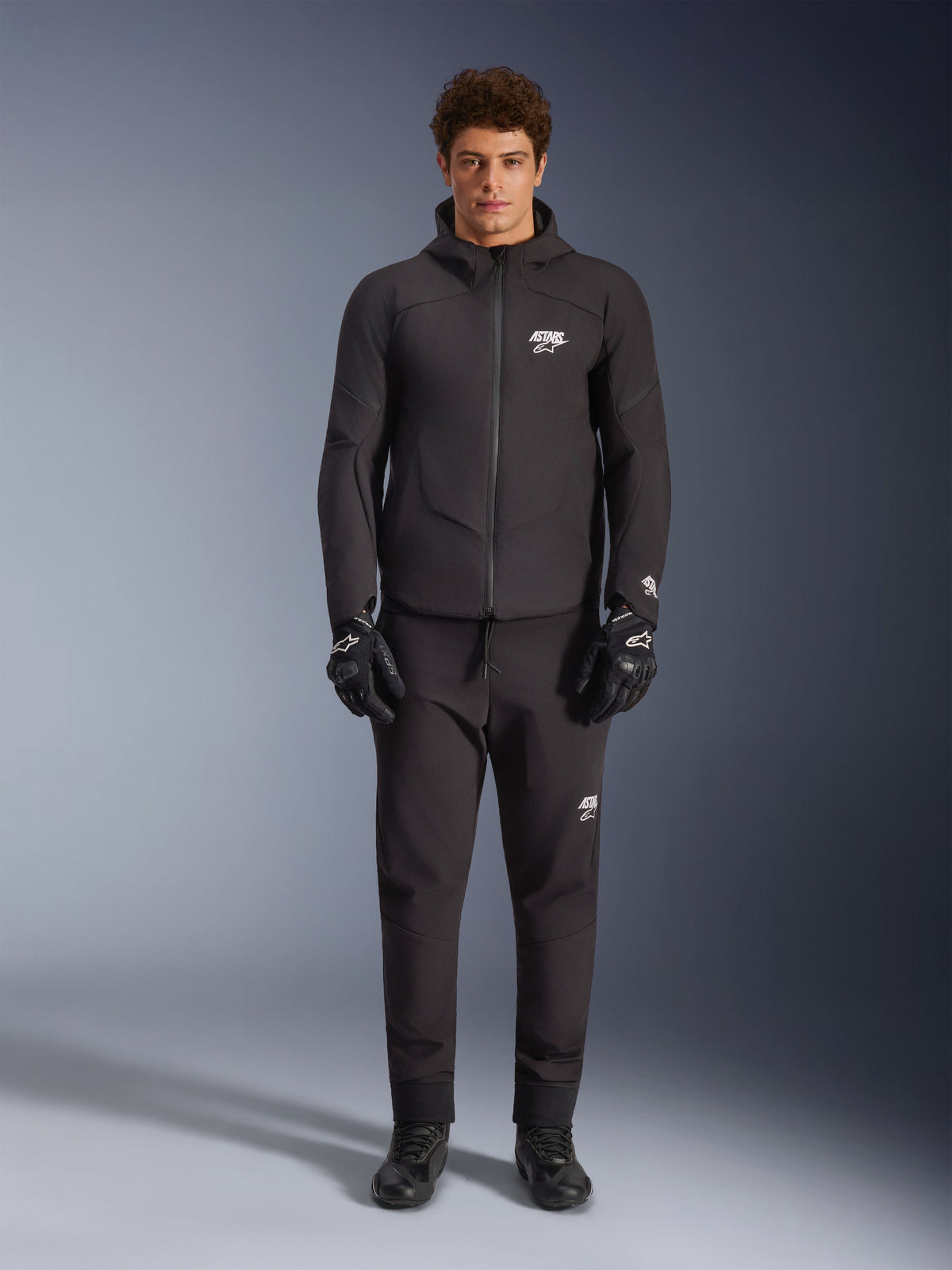 Jaqueta Aeroshell impermeável Alpinestars, casaco de moto softshell com capuz, para homem, preto, para condução em estrada.