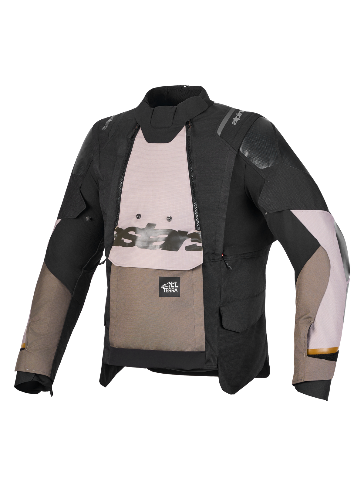 Alpinestars Harok V2 Drystar, casaco de moto todo-o-terreno, alumínio, castanho e preto, construção têxtil impermeável com ventilação modular