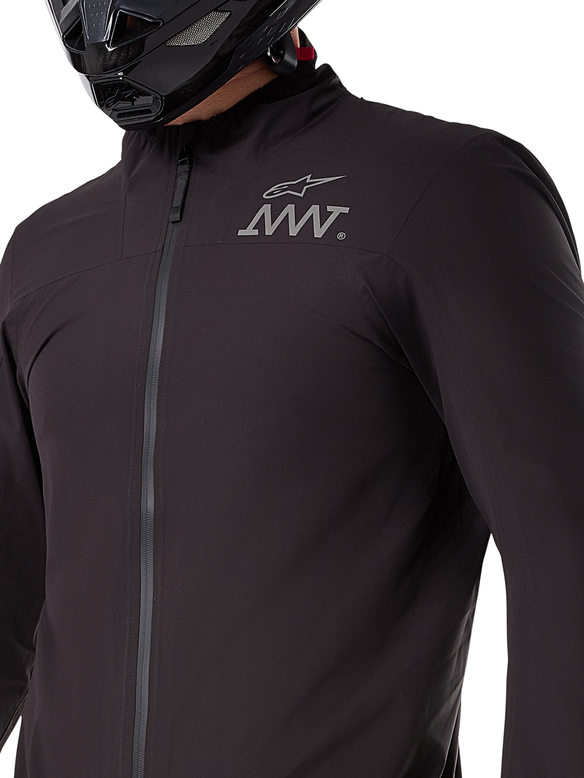 Alpinestars AMT-8 Stretch Drystar® XF Jacket Liner, camada elástica preta impermeável e corta-vento, peça técnica compactável para motociclismo de aventura