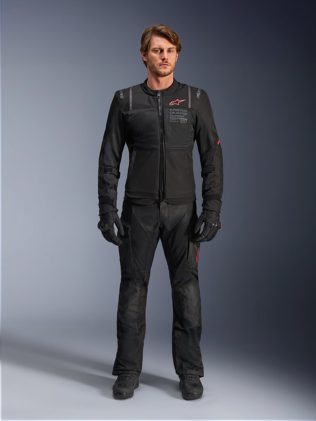 Alpinestars ST-2 Air, casaco de moto para turismo de aventura, masculino, preto, em têxtil e malha ventilada, em modelo