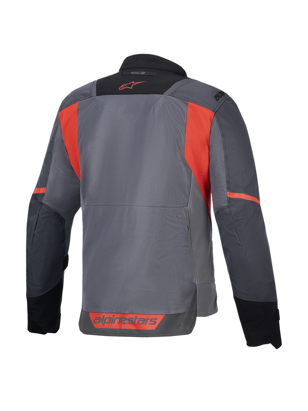 Alpinestars ST-2 Air Jacket, gray and red textile motorcycle touring jacket with mesh panels, CE certified, Tech-Air ready.