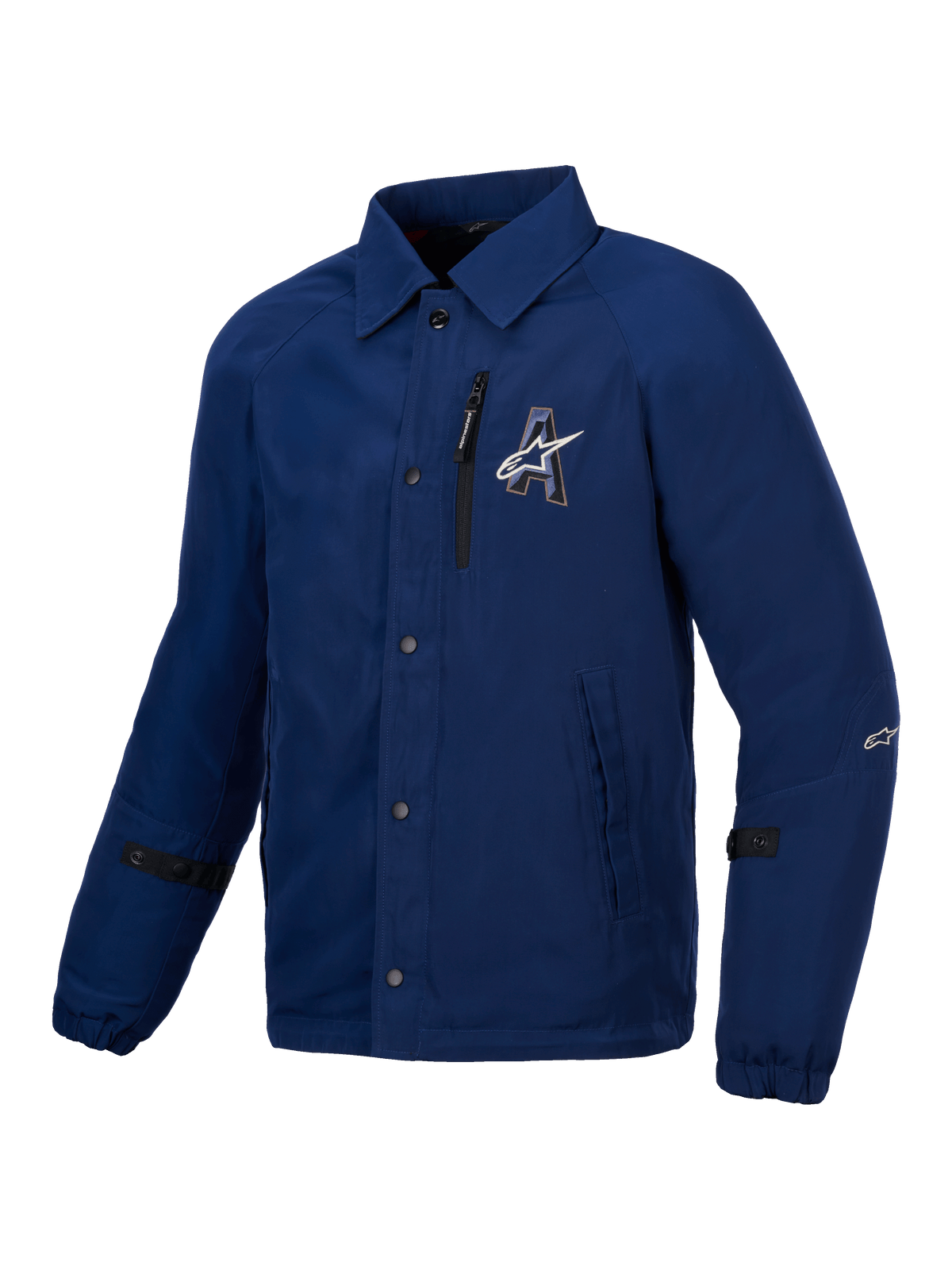 Alpinestars Revved WR Jacket, blusão de moto urbano azul resistente à água com estilo coaches jacket e certificação CE Nível A