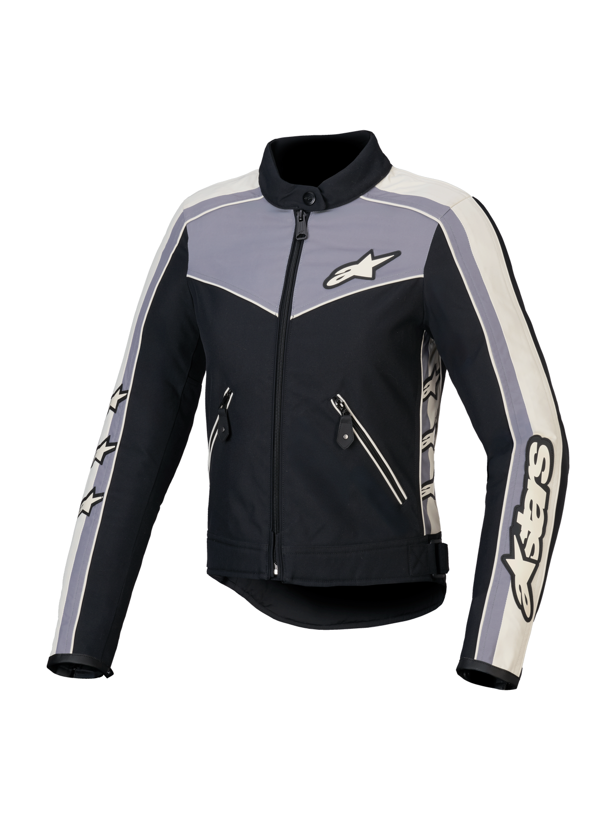 Alpinestars Stella T-Dyno WR Jacket, casaco de moto têxtil para mulher, preto, cinzento escuro e ecru, resistente à água, certificado CE