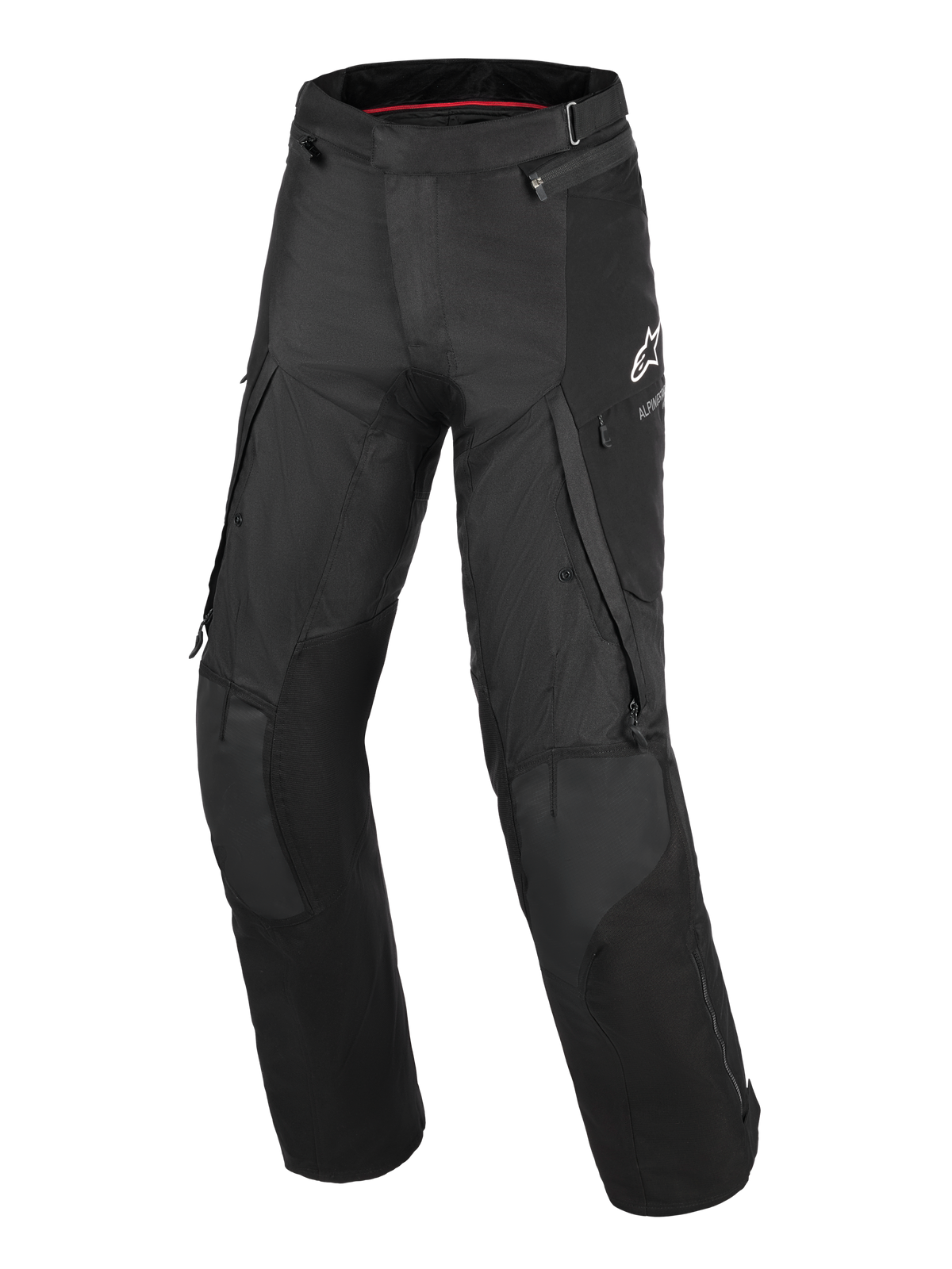 Alpinestars Andes V4 Drystar® Pants - Short, Black, textile adventure motorcycle pants, featuring thigh ventilation zippers, water-resistant cargo pockets, and reinforced knee panels, durable design for all-weather touring and commuting