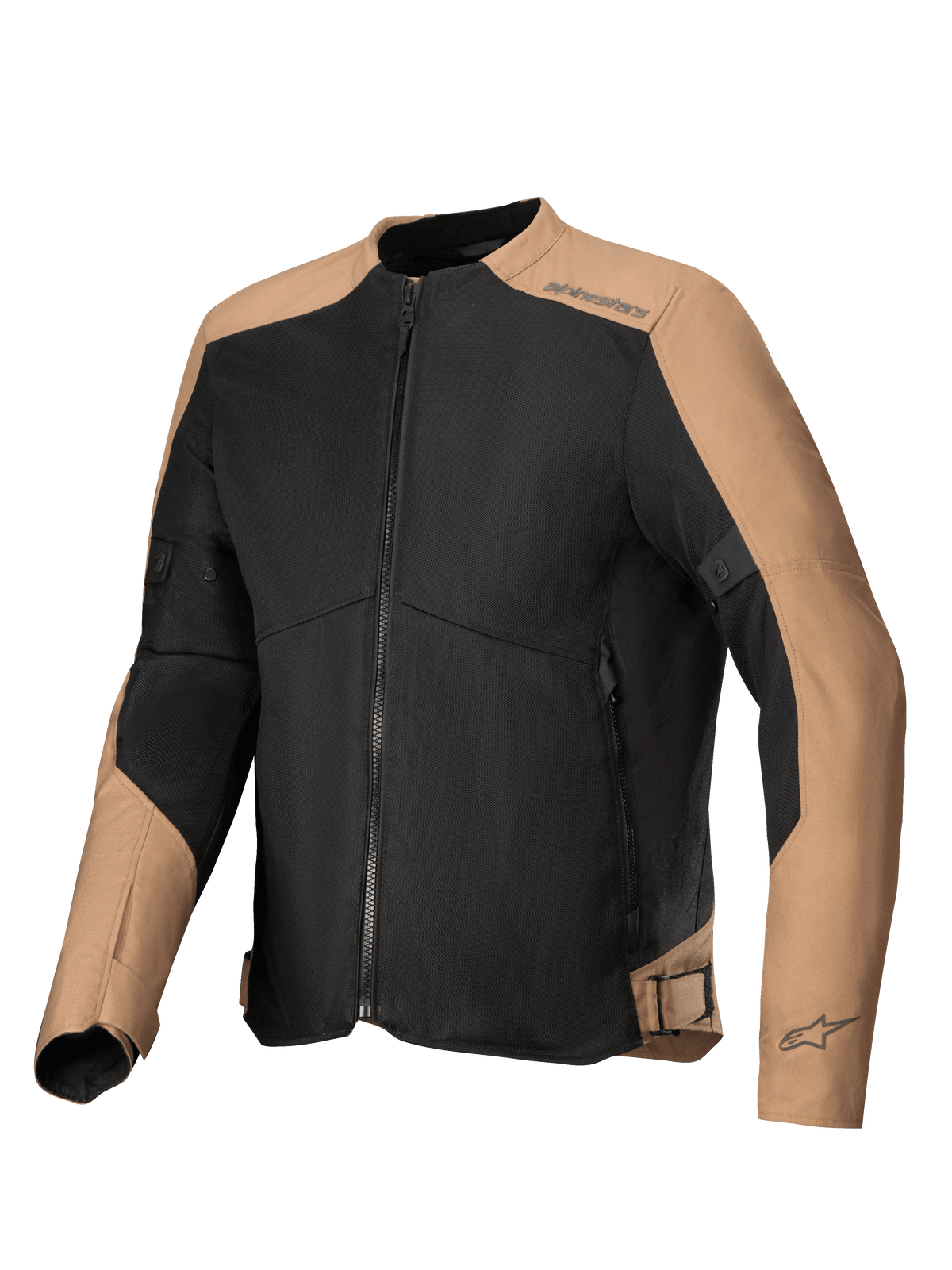 Alpinestars Jaqueta C-1 Air, casaco de moto urbano para homem, em malha têxtil areia e preta, proteção certificada CE.