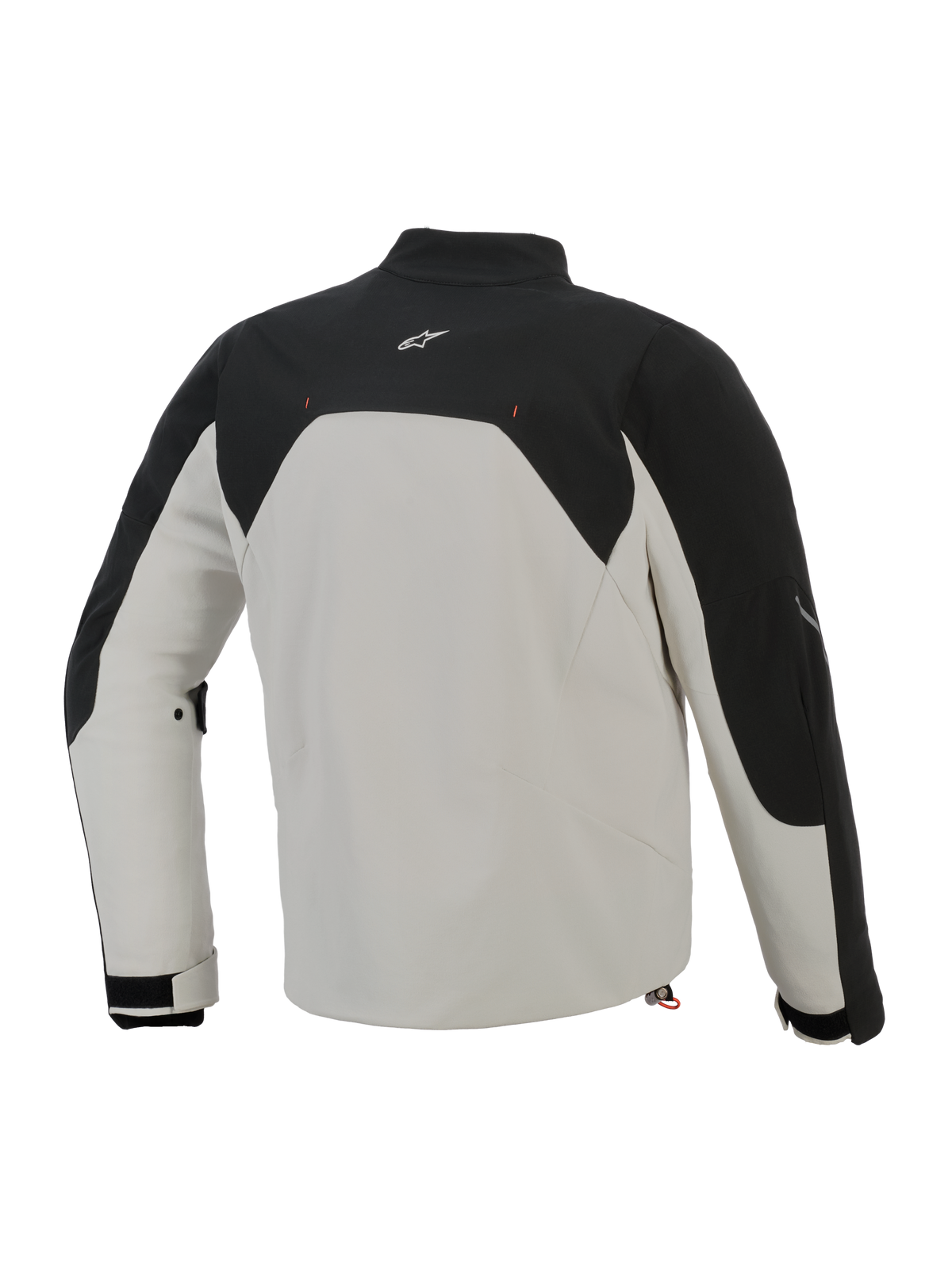 Casaco Alpinestars Provoke, vista traseira, Black Metal Gray, casaco de motociclismo urbano em tecido com painéis superiores pretos e corpo cinzento metalizado, com um pequeno logótipo branco na parte superior das costas e construção em softshell ripstop