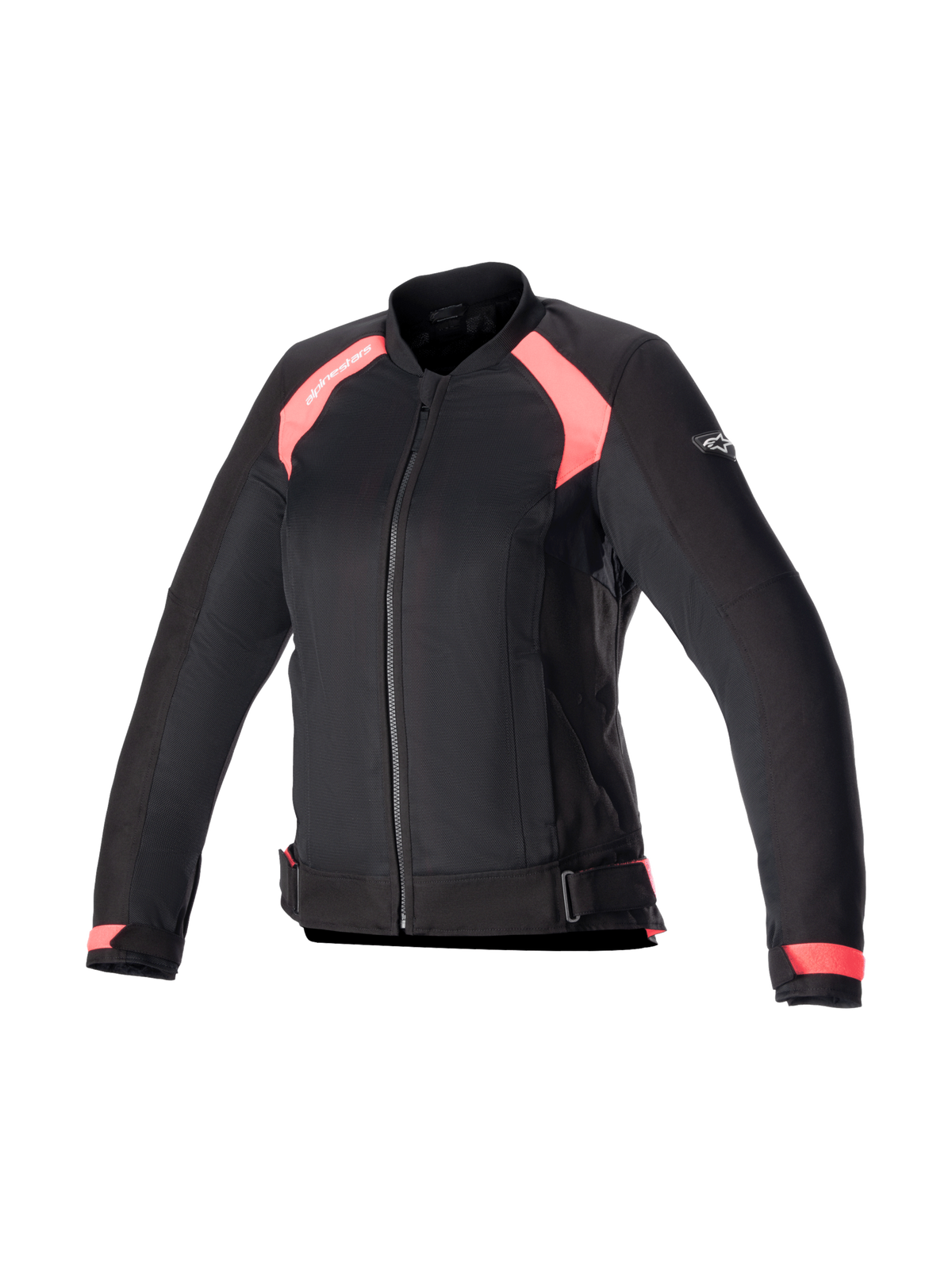 Alpinestars Eloise V2 Air, casaco de moto para mulher, preto e rosa, com painéis de malha e preparado para Tech-Air.