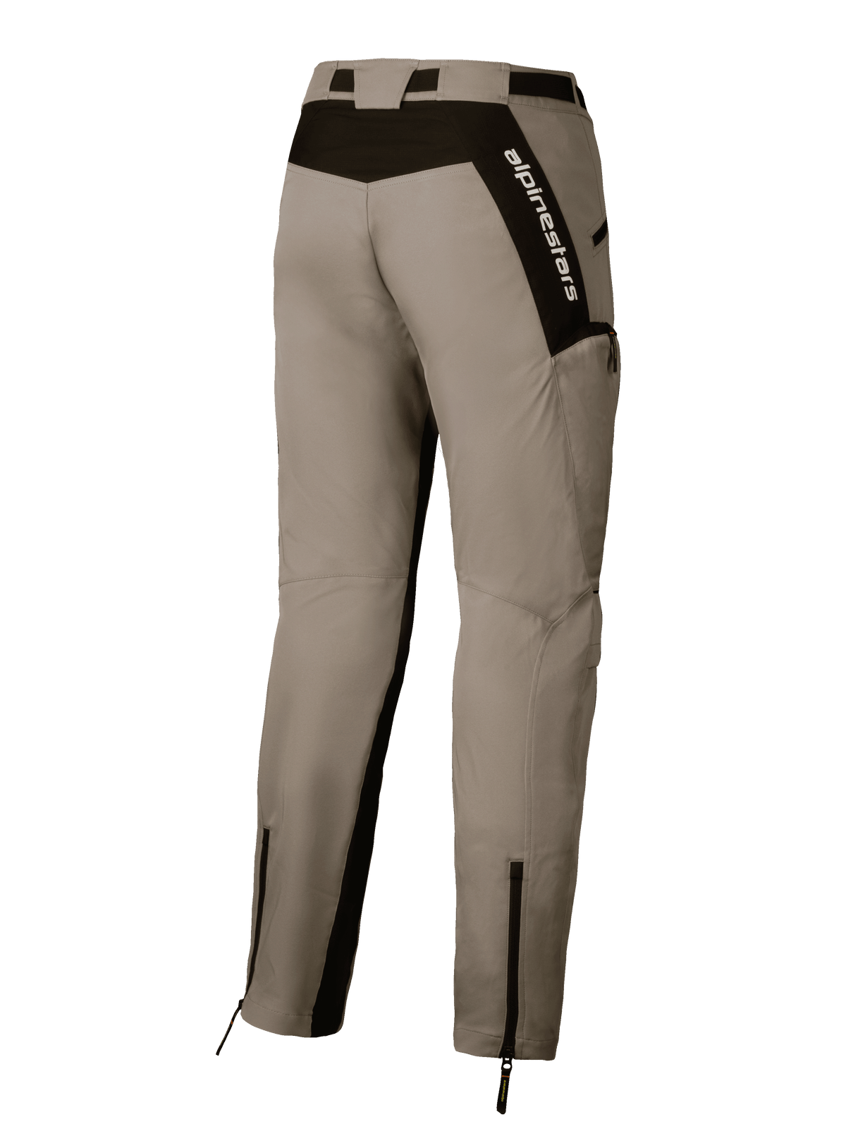 Alpinestars Calças Acteon, calças de moto urbanas para homem, cor areia e pretas, certificadas CE Classe A, vista traseira