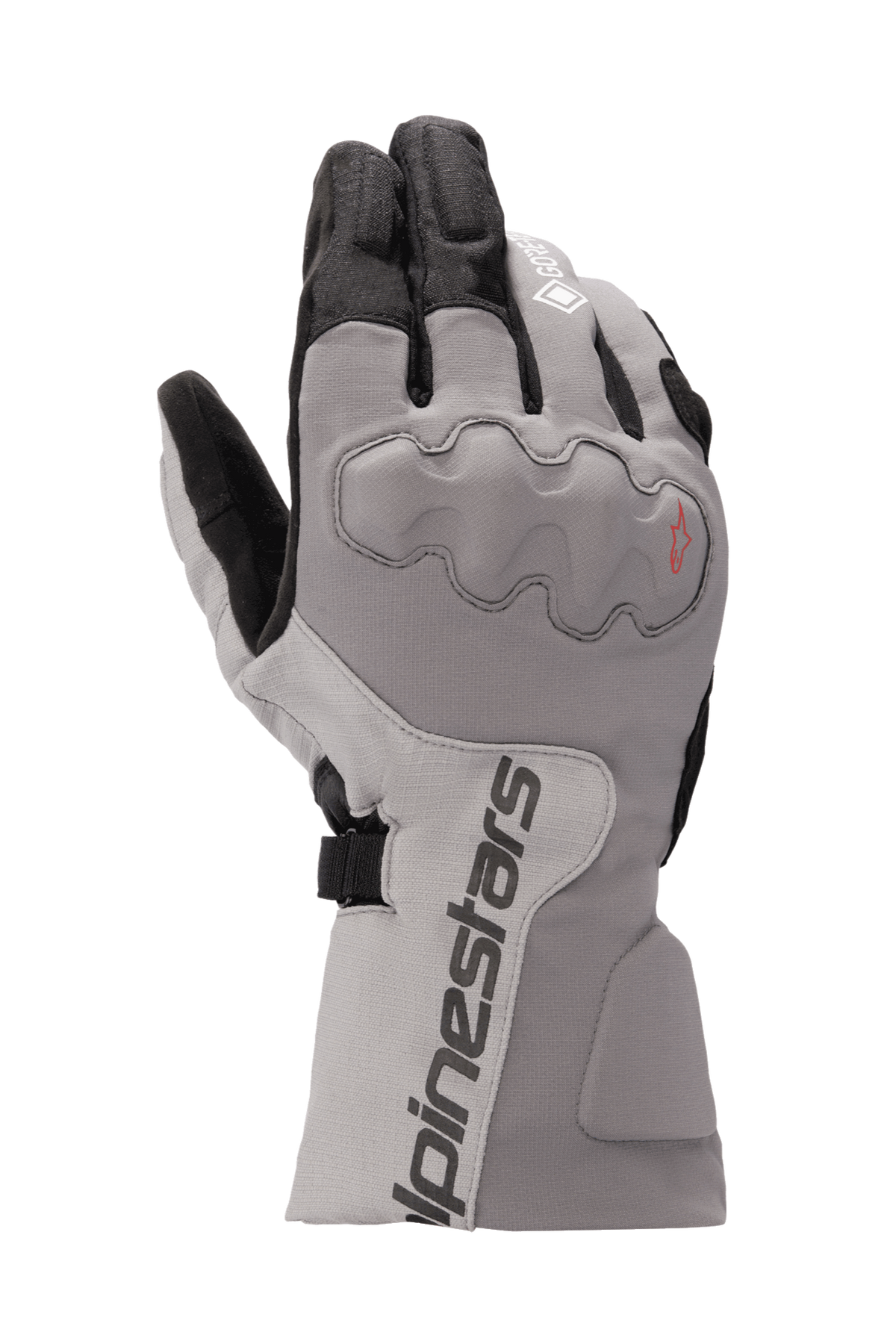 Alpinestars WR-X GORE-TEX Gloves, luvas de motociclismo para touring, cinzento escuro e cinzento gelo com preto, design de punho longo, proteção de nós dos dedos coberta, impermeáveis e isoladas para condução no inverno