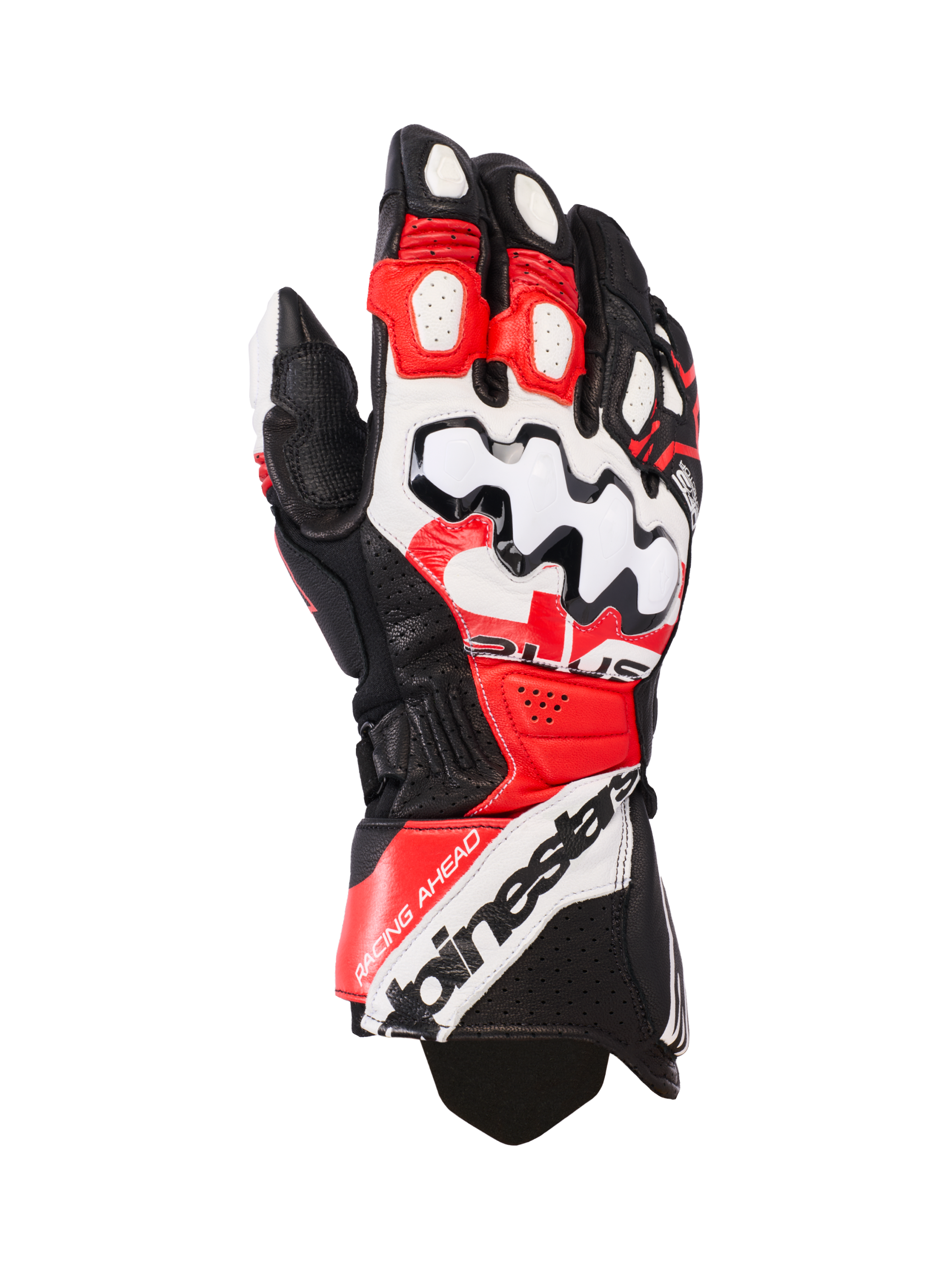 GP Plus R V3 - Black White Motorcycle Gloves | Alpinestars®