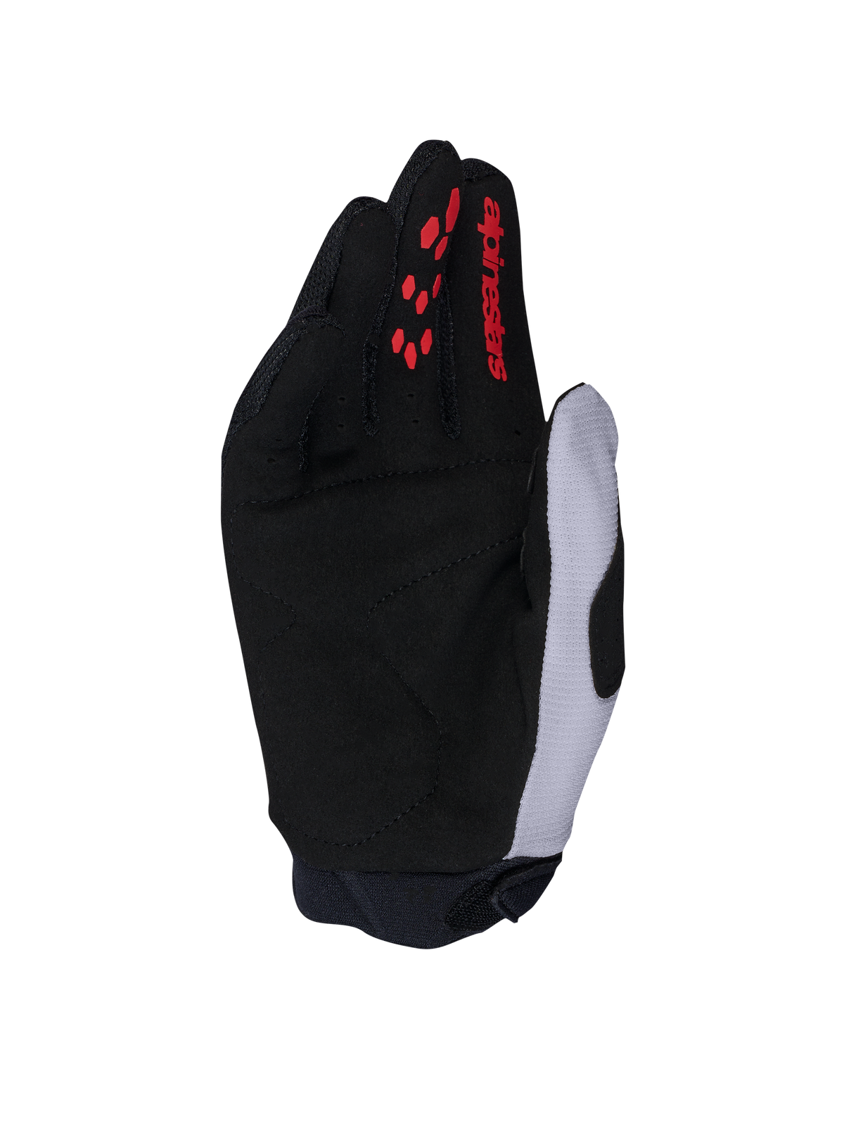 Alpinestars Luvas Full Bore V2, luvas de motocross para homem, pretas e lilás claro, com palma em camurça sintética reforçada e pormenores vermelhos, proteção off-road