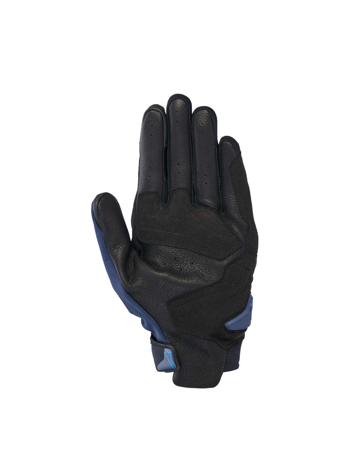 Alpinestars Luvas SP X 3, luvas de moto para corrida para homem, pretas e azuis, com palma em pele perfurada.