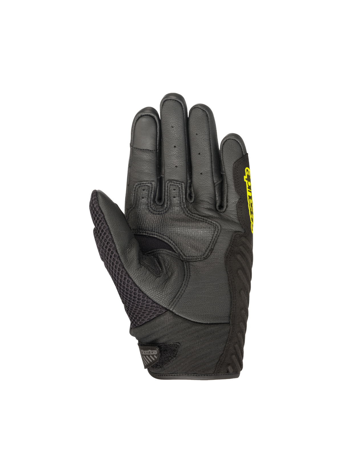 Alpinestars Luvas SMX-1 Air V2, luvas de moto para homem, pretas e amarelas fluorescentes, palma em couro reforçado, certificadas CE