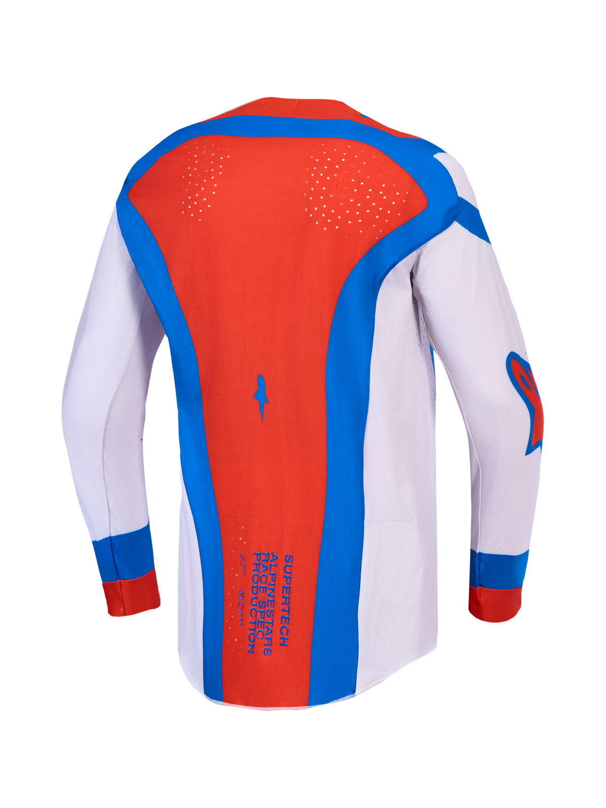 Alpinestars Supertech Vesta Jersey and 2027 Gear Set, lilac and red men's motocross top with laser-cut ventilation.